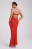 Antonella Strapless Keyhole Maxi Dress - Red sold by Meshki