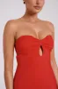 Antonella Strapless Keyhole Maxi Dress - Red sold by Meshki