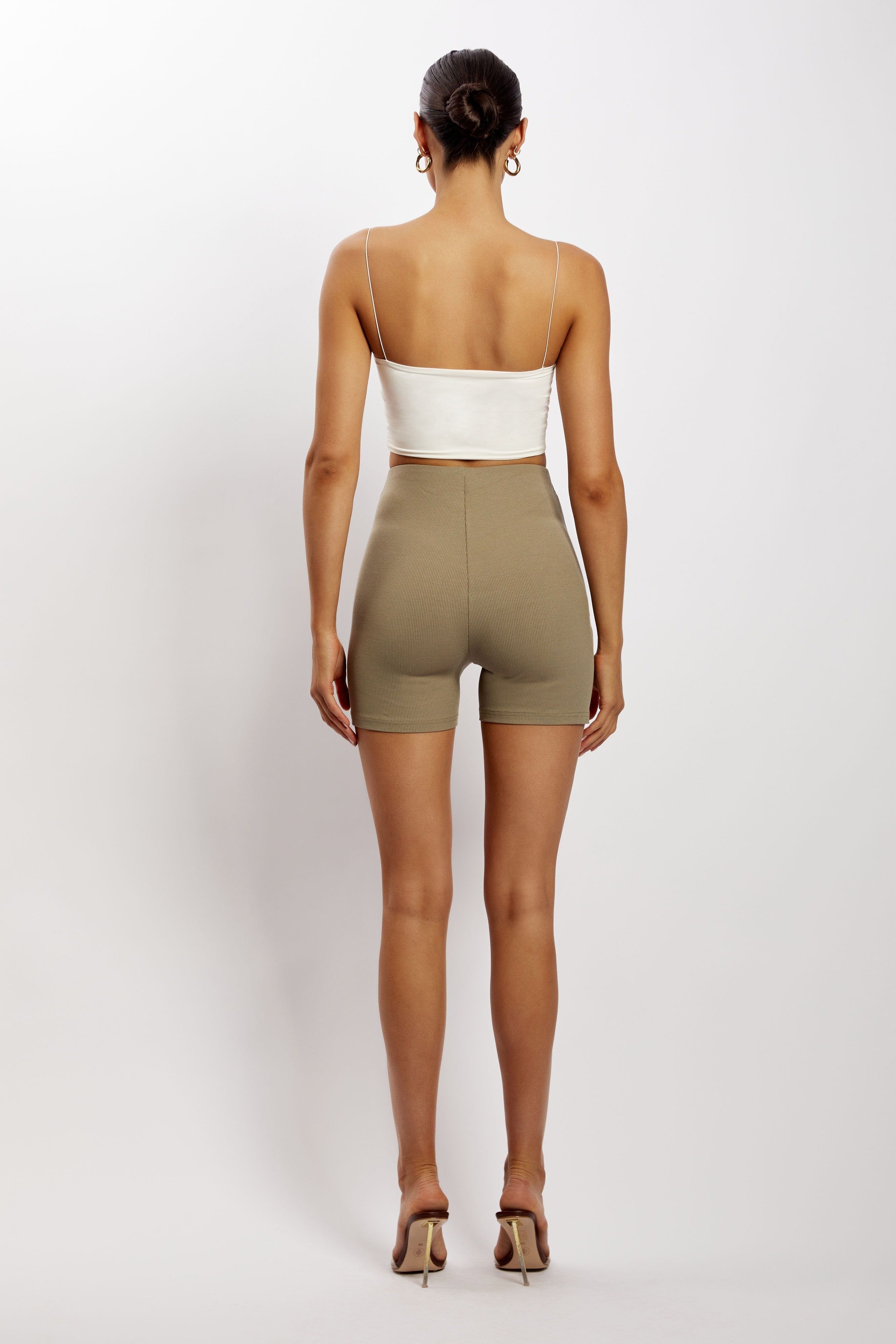 Lisa Ribbed Booty Short - Moss sold by Meshki product image thumbnail 2