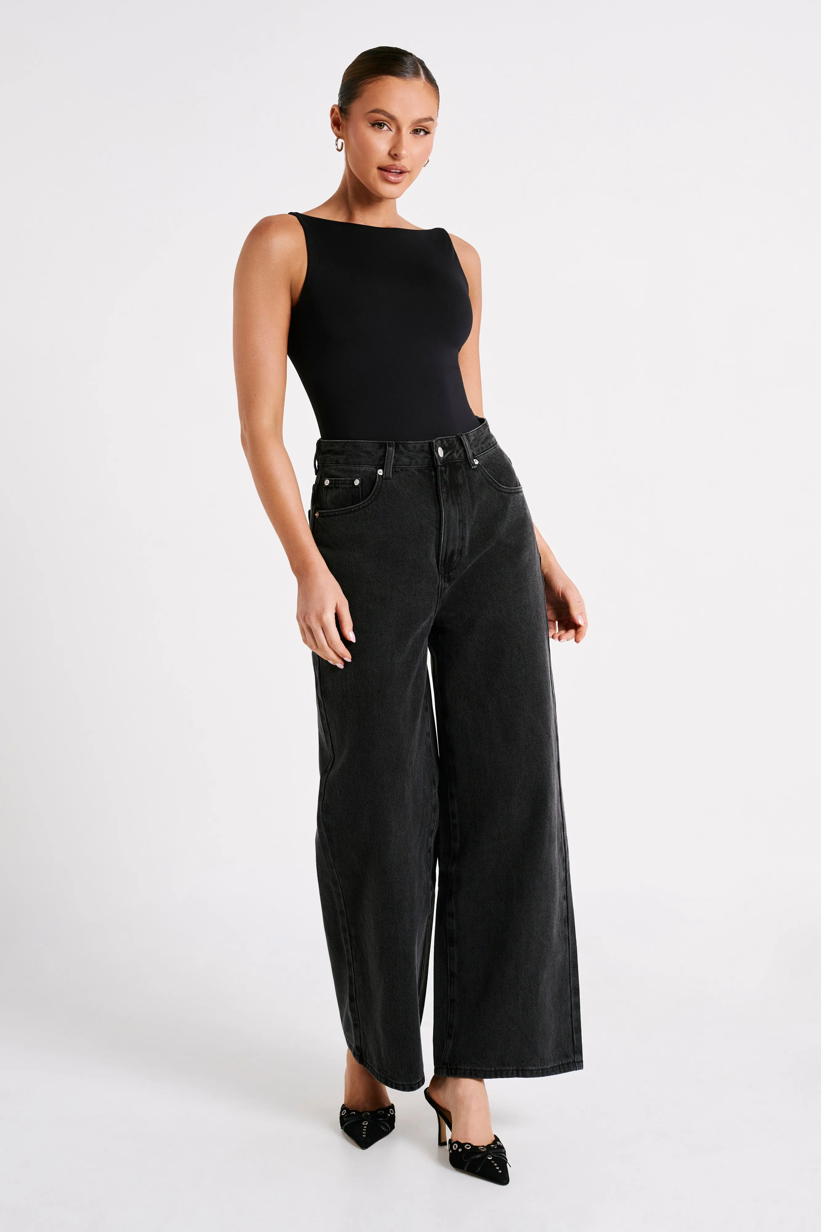 Fiona Recycled Nylon Low Back Bodysuit - Black sold by Meshki product image thumbnail 4
