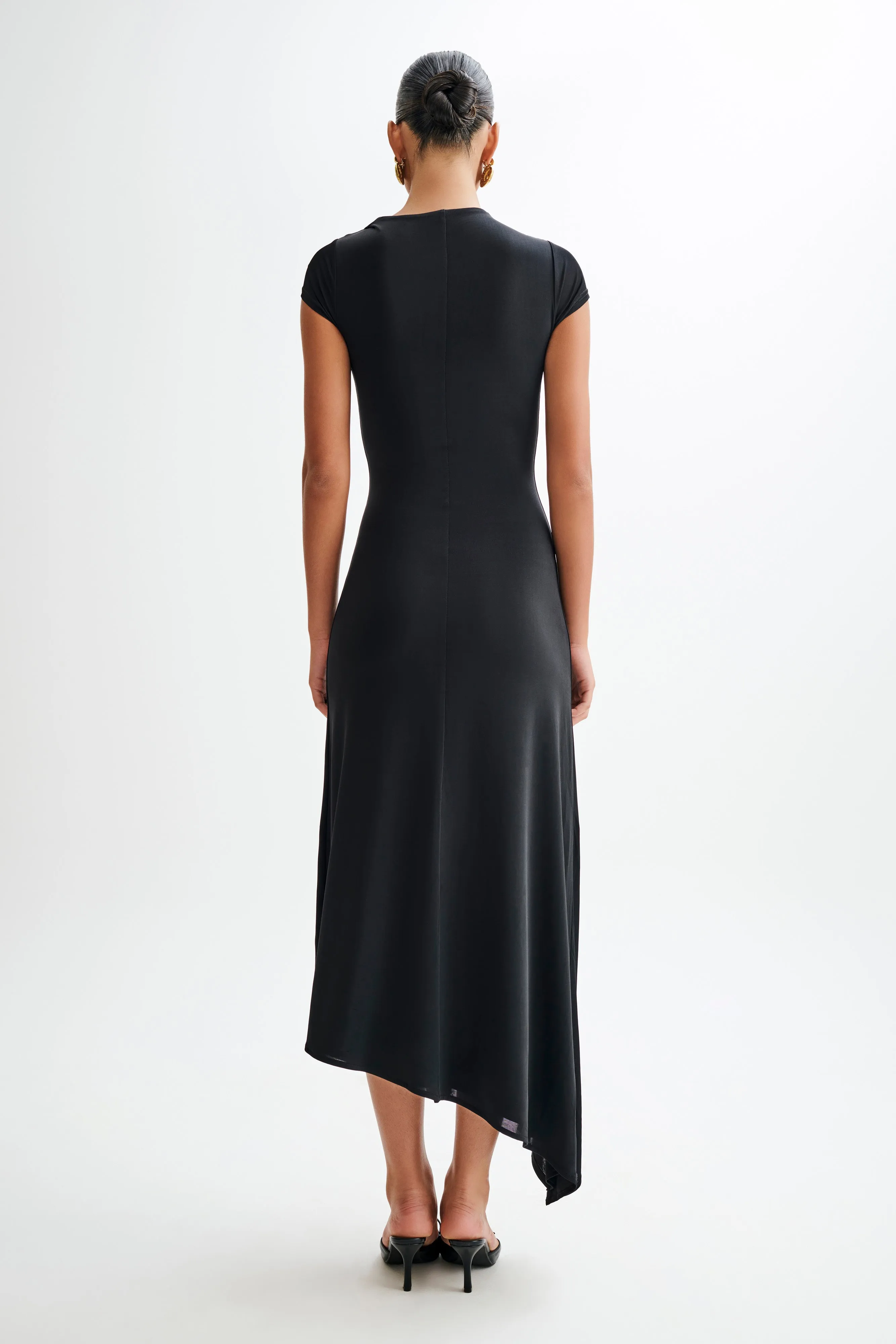 Ilaria Slinky Maxi Dress With Cut Out - Black sold by Meshki product image thumbnail 2
