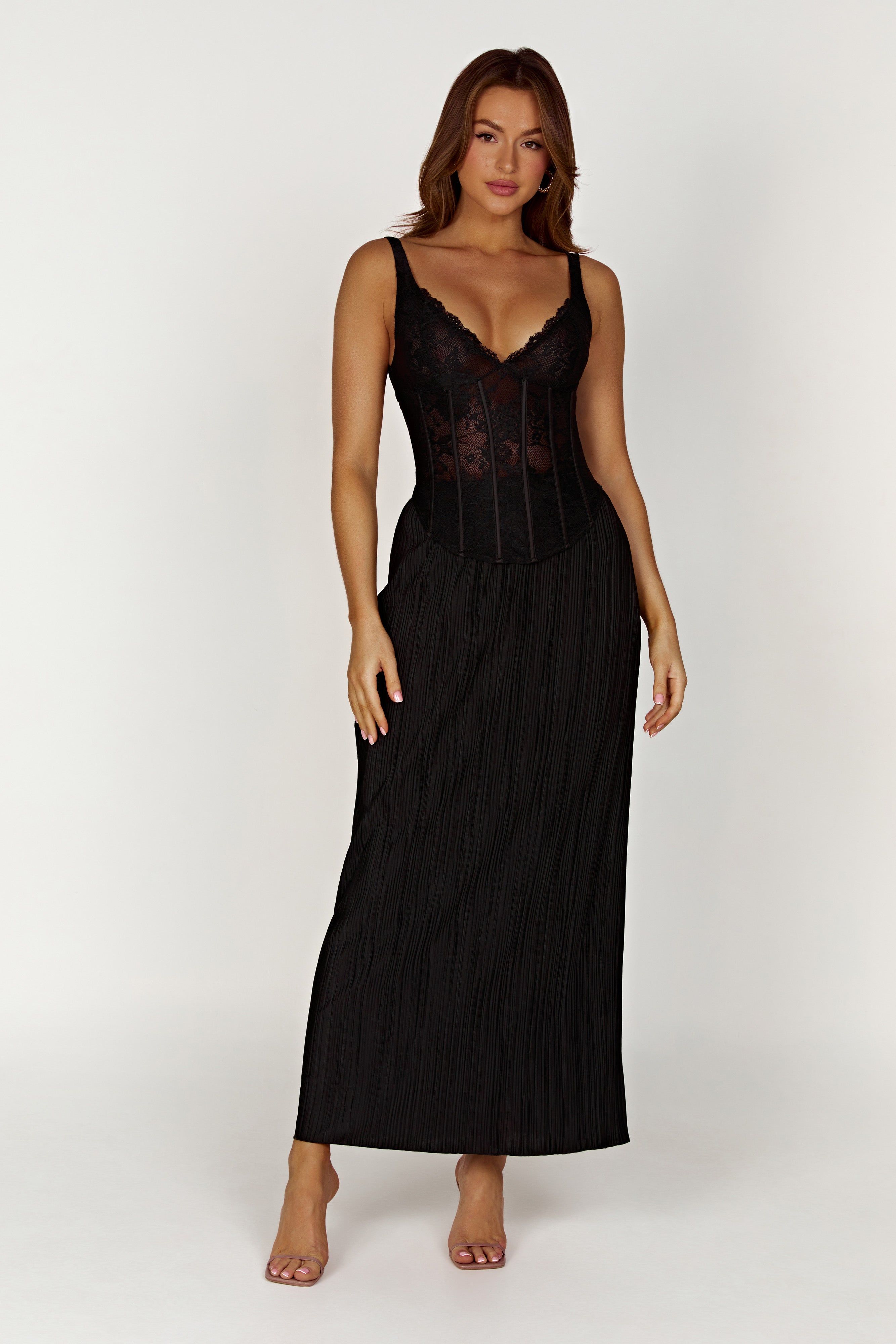 Elsie Plisse Maxi Skirt - Black sold by Meshki product image thumbnail 3