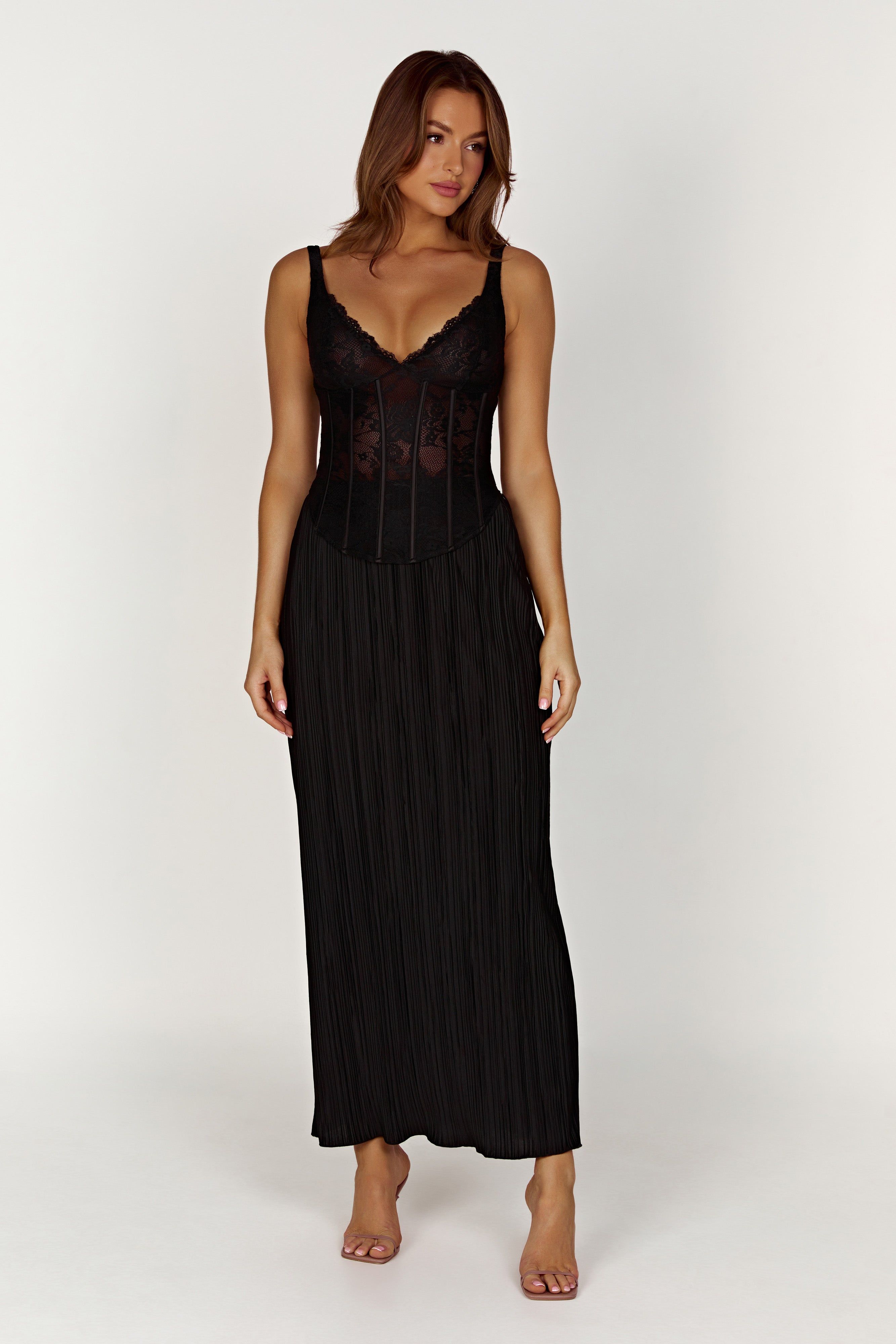 Elsie Plisse Maxi Skirt - Black sold by Meshki product image thumbnail 4