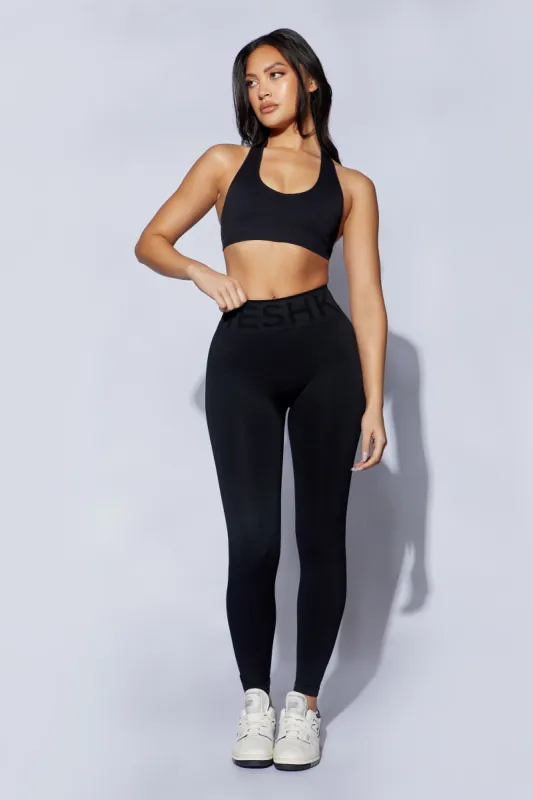 Leia Seamless Leggings - Black sold by Meshki
