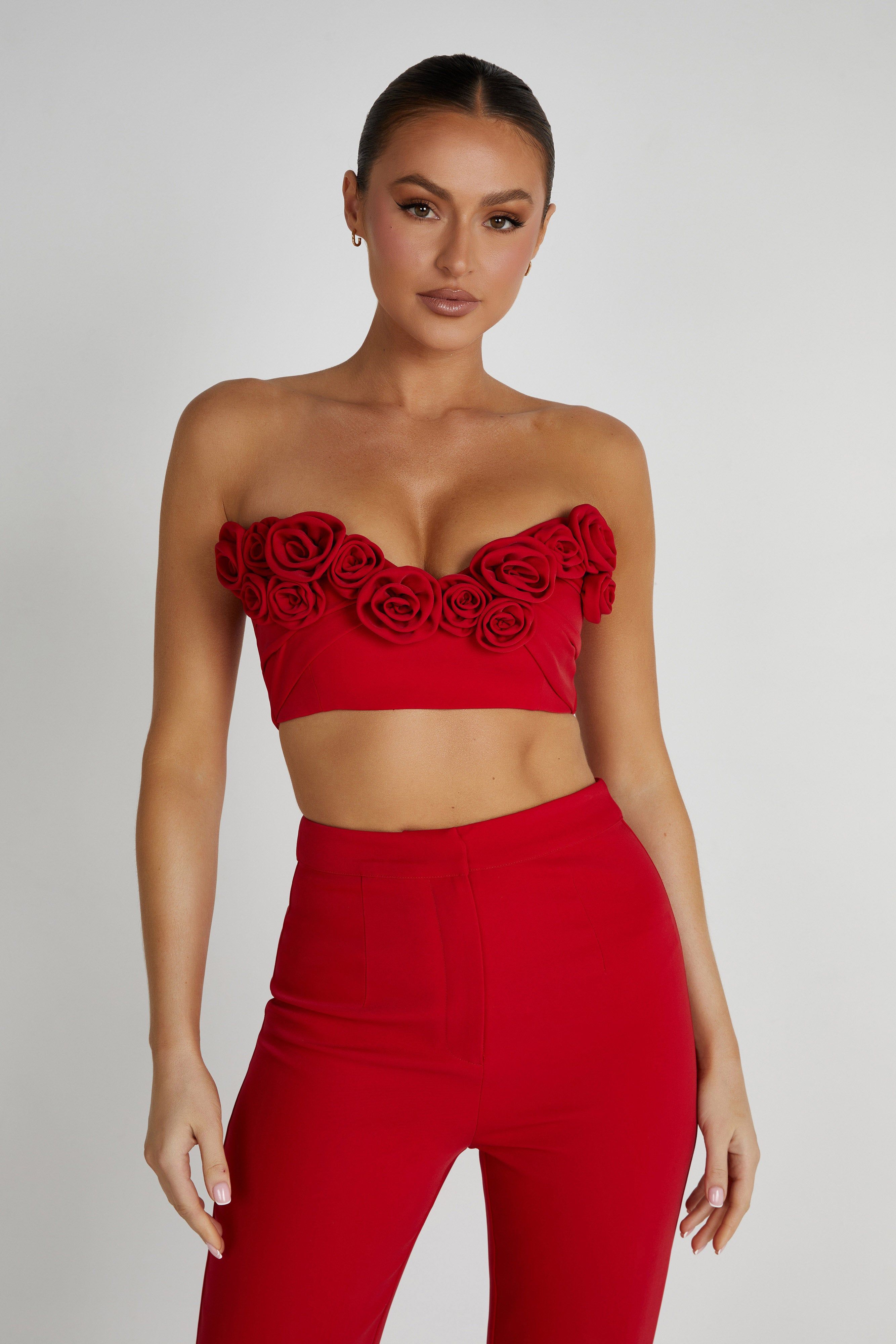 Paloma Rose Crop Top - Red sold by Meshki product image thumbnail 4