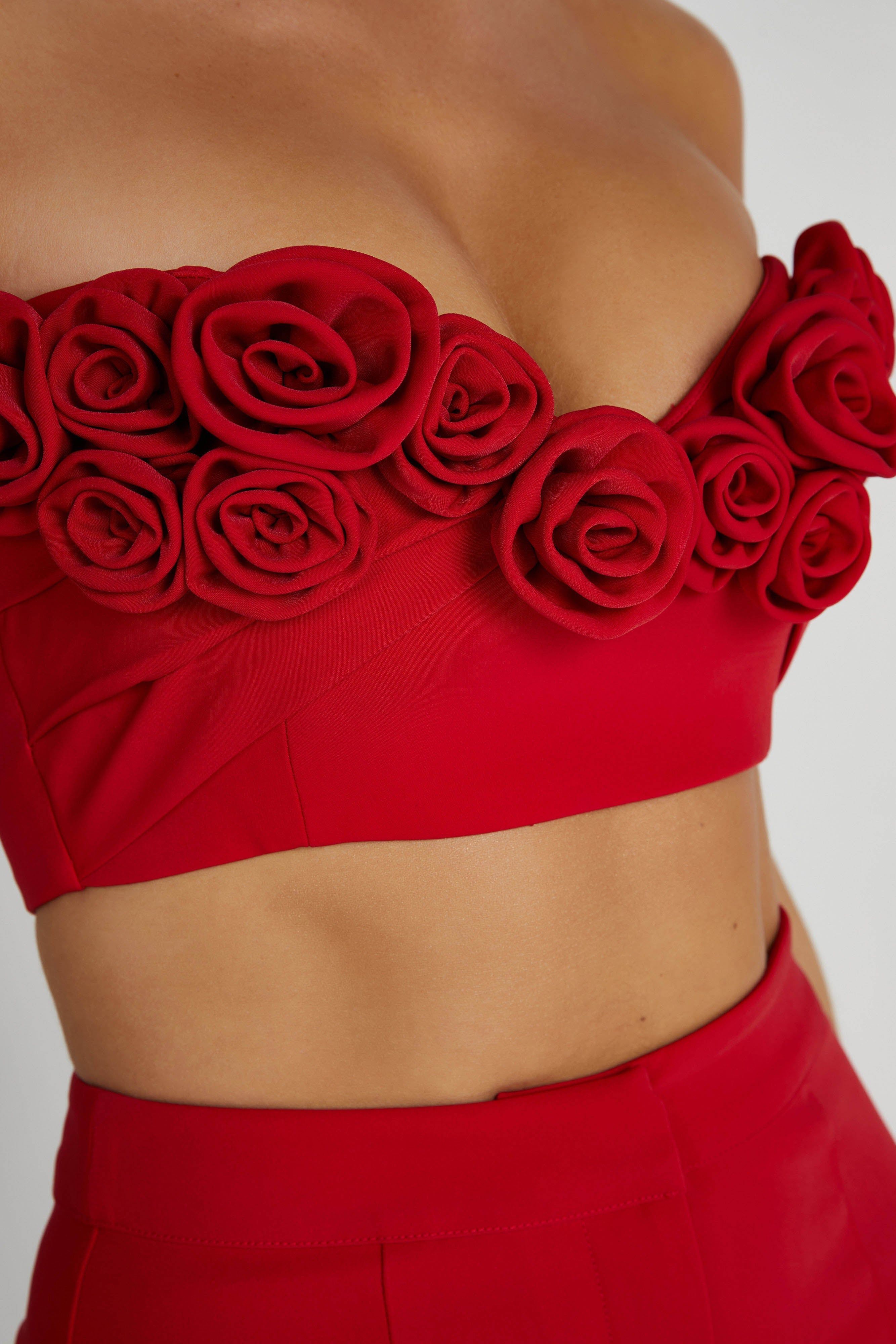 Paloma Rose Crop Top - Red sold by Meshki product image thumbnail 2