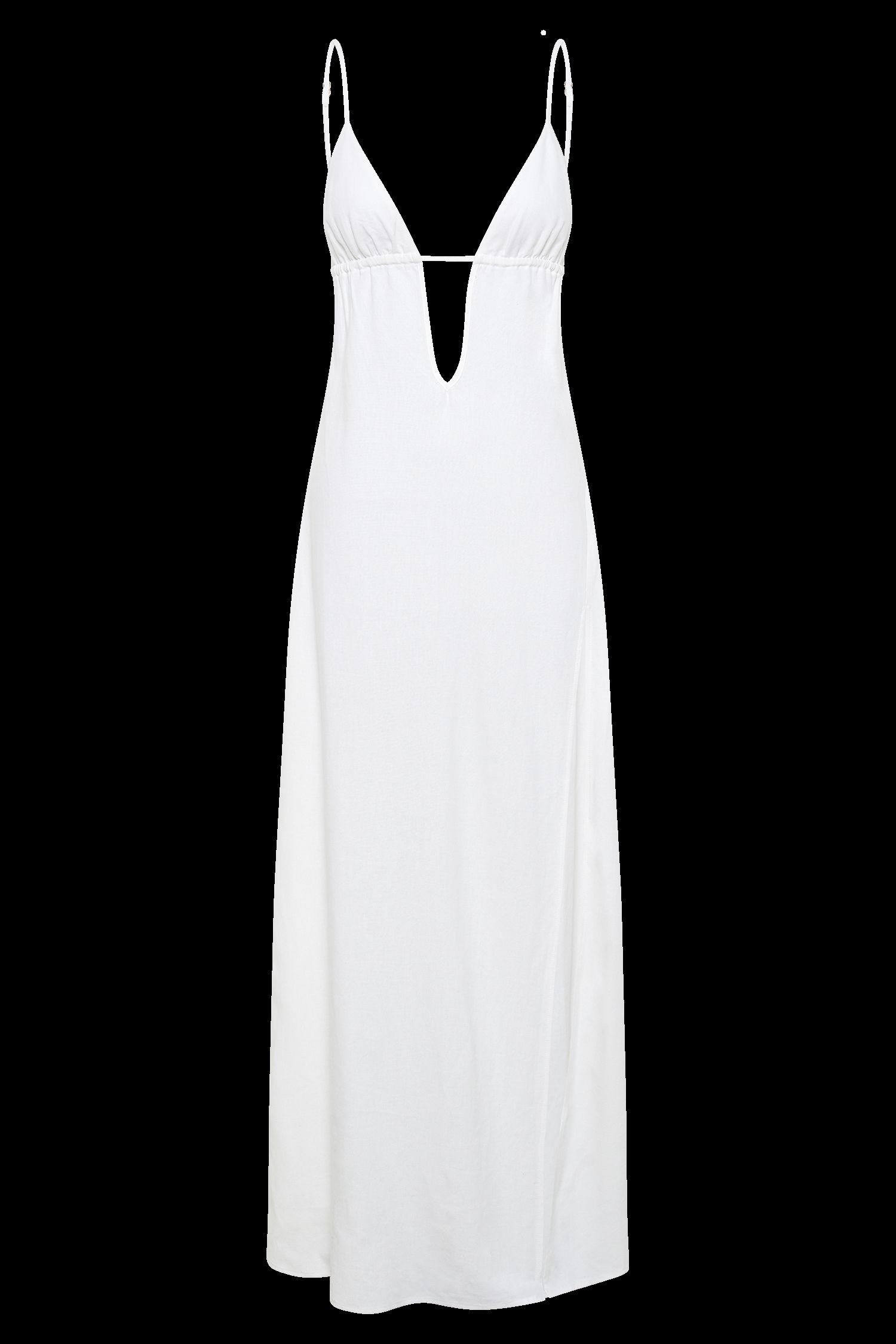 Effie Linen Maxi Dress - White sold by Meshki