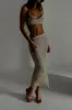 Rayne Mesh Diamante Midi Skirt - Cream sold by Meshki