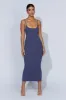 Alexis Ribbed Cami Midi Dress - Midnight Navy sold by Meshki
