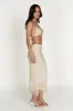 Rayne Mesh Diamante Midi Skirt - Cream sold by Meshki