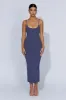 Alexis Ribbed Cami Midi Dress - Midnight Navy sold by Meshki