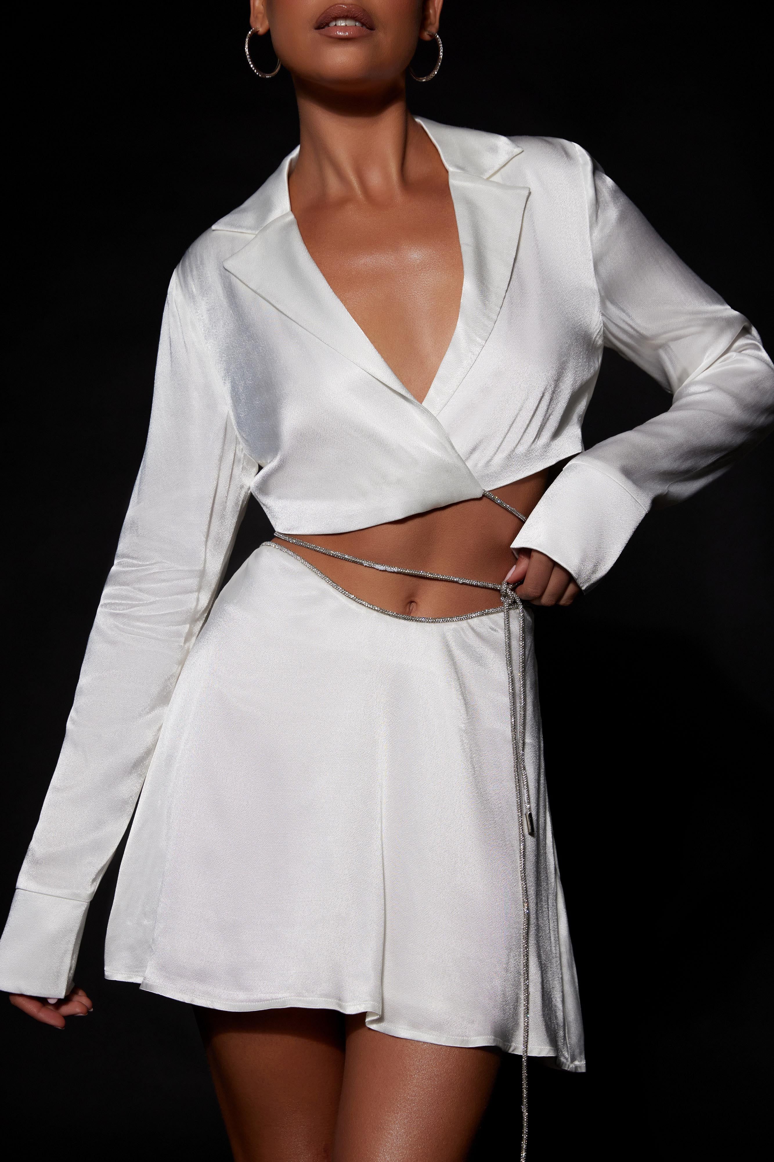 Talulah Diamante Rope Shirt - White sold by Meshki product image thumbnail 3