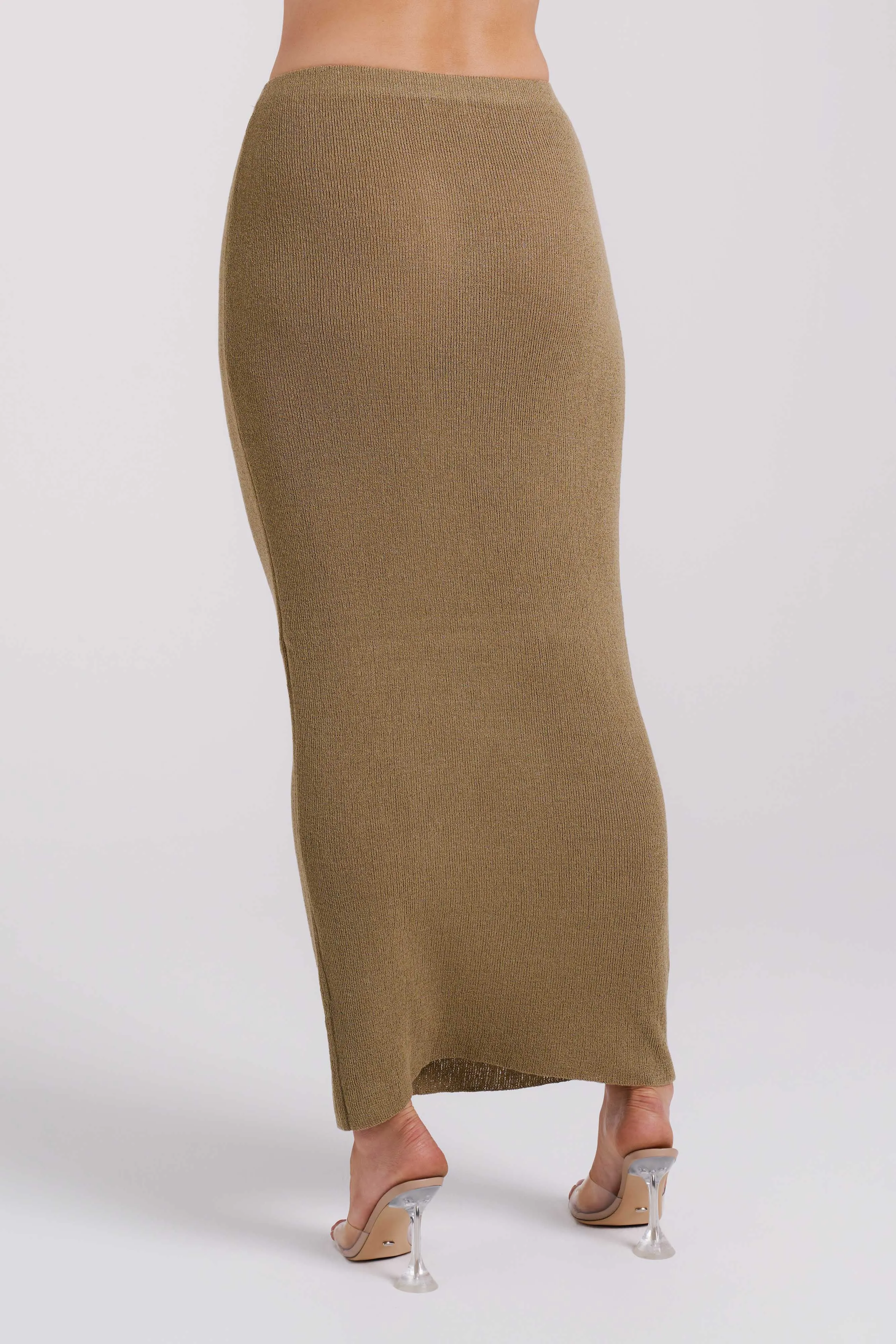 Maribelle Knit Maxi Skirt - Olive sold by Meshki product image thumbnail 3