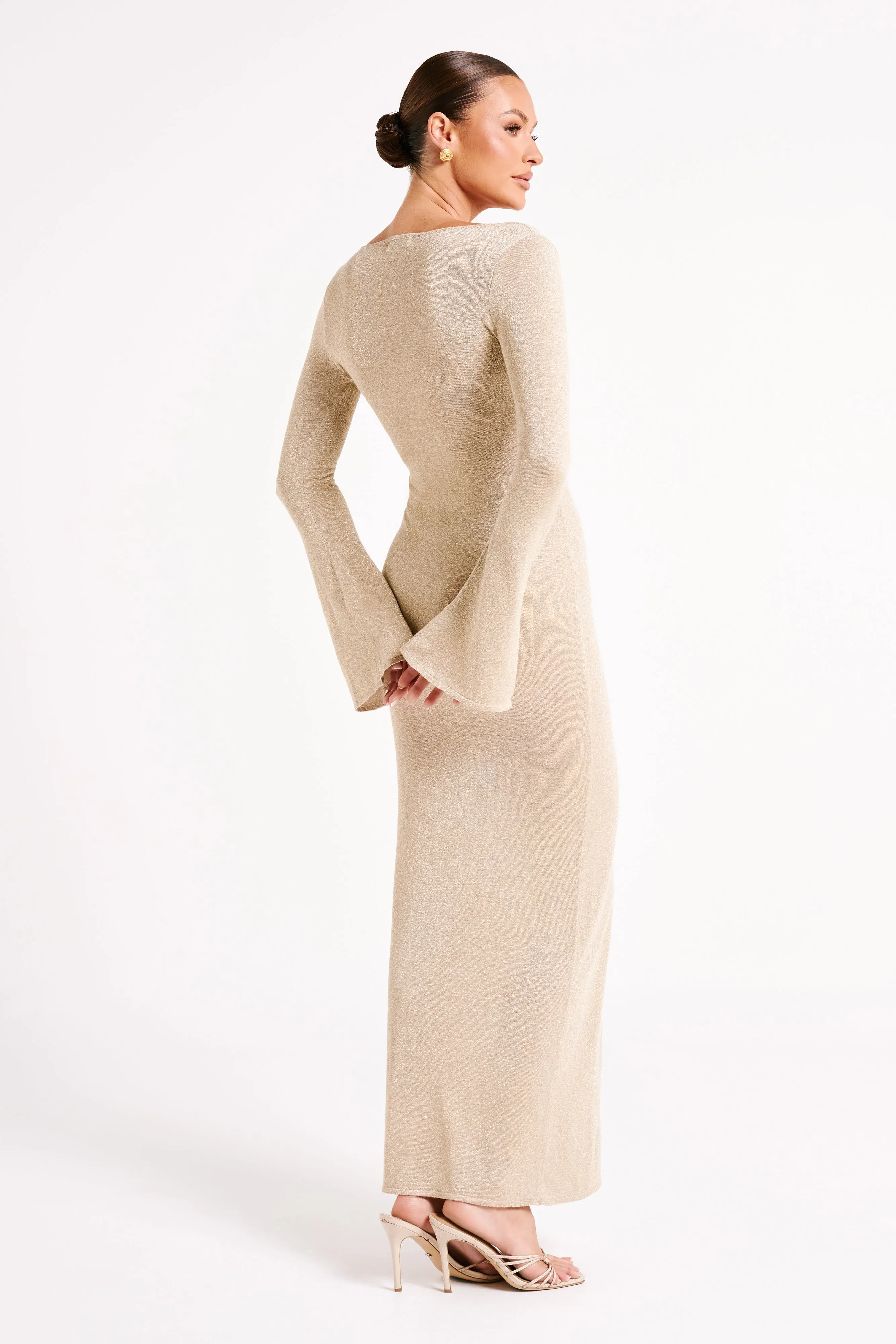 Kamila Long Sleeve Midi Dress - Gold sold by Meshki product image thumbnail 3