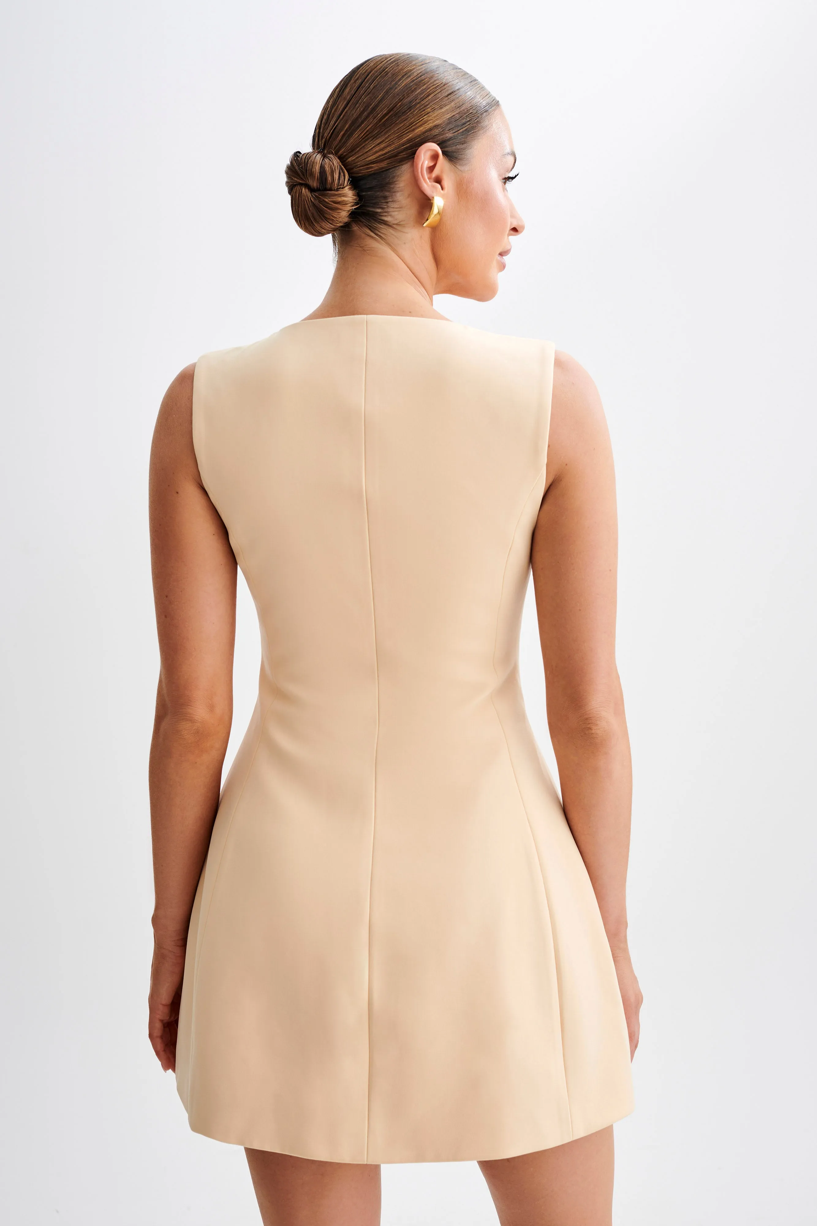 Lysandre Crepe Mini Dress - Peach sold by Meshki product image thumbnail 3