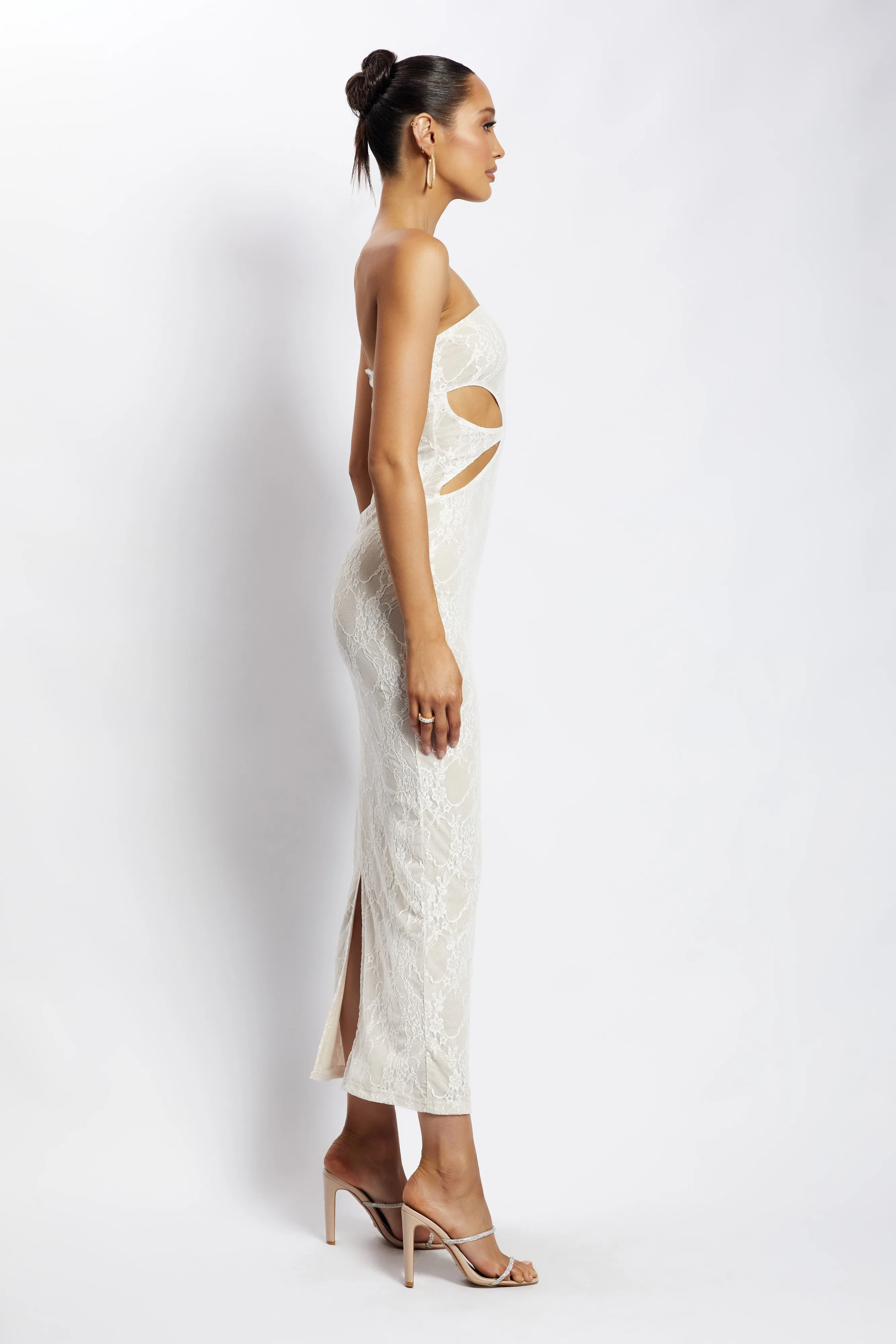 Krista Cut Out Bandeau Maxi Dress - Nude sold by Meshki product image thumbnail 3