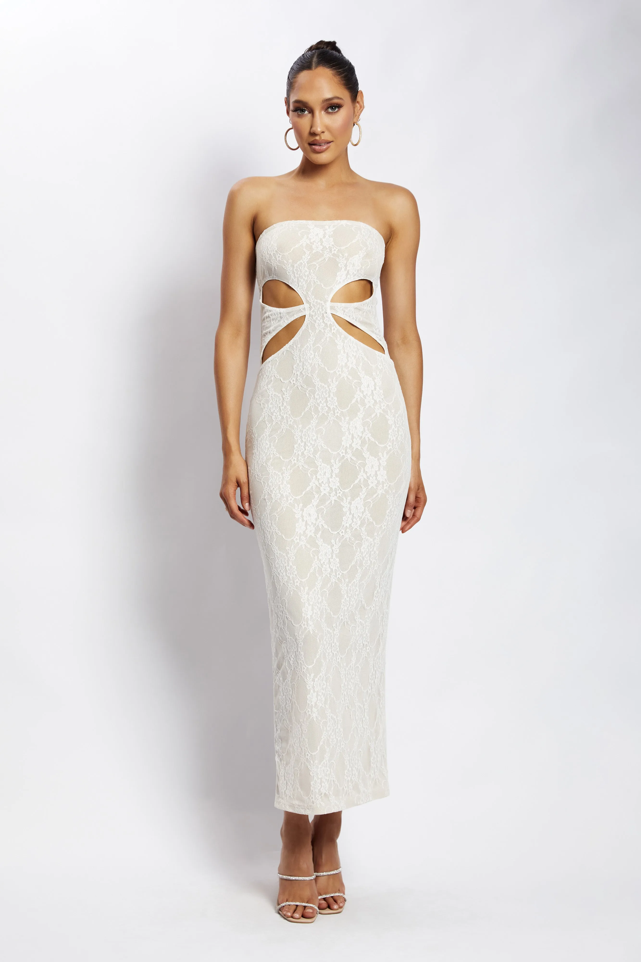 Krista Cut Out Bandeau Maxi Dress - Nude sold by Meshki product image thumbnail 5