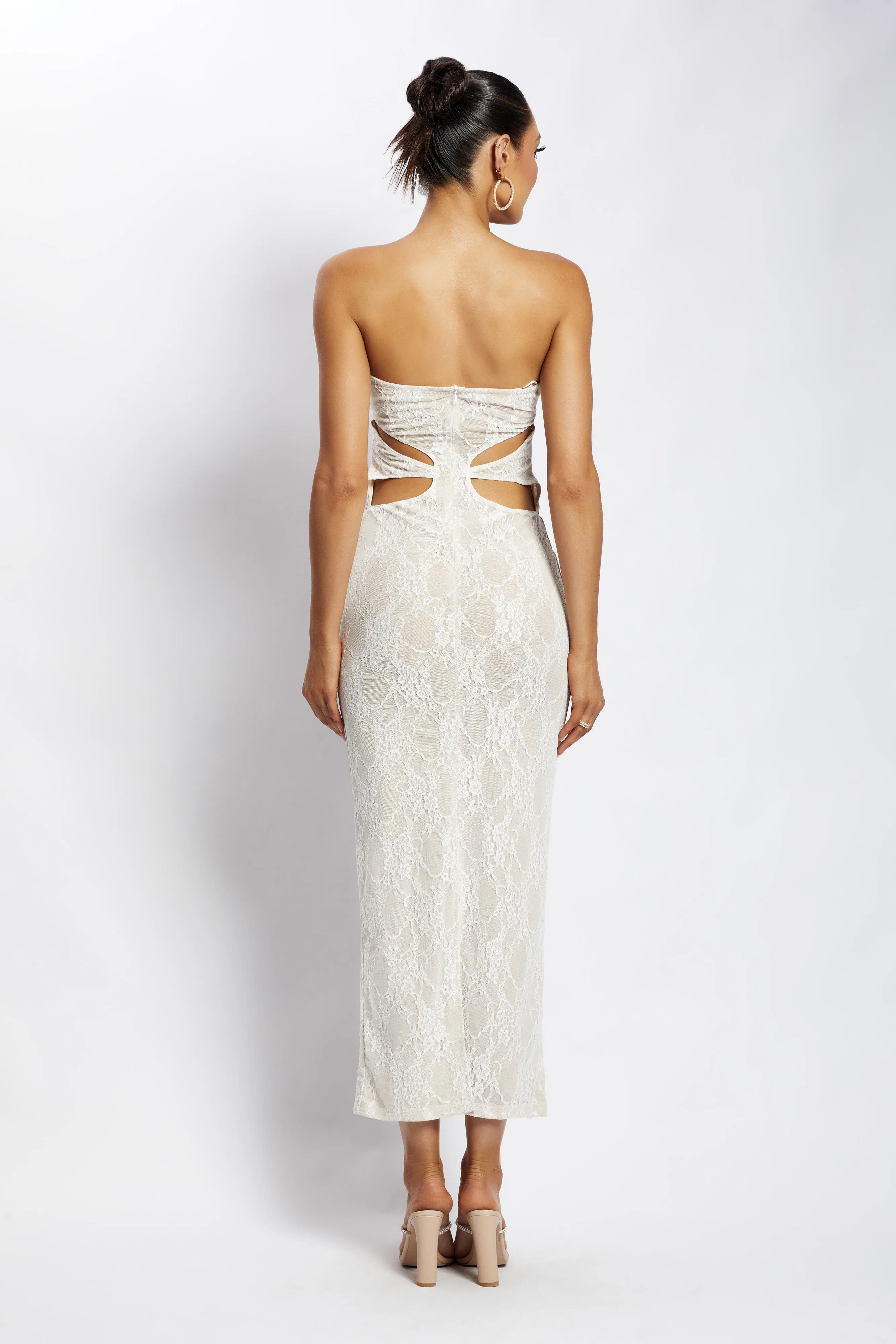 Krista Cut Out Bandeau Maxi Dress - Nude sold by Meshki product image thumbnail 2