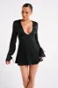 Rosario Long Sleeve Mini Dress - Black sold by Meshki