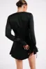 Rosario Long Sleeve Mini Dress - Black sold by Meshki