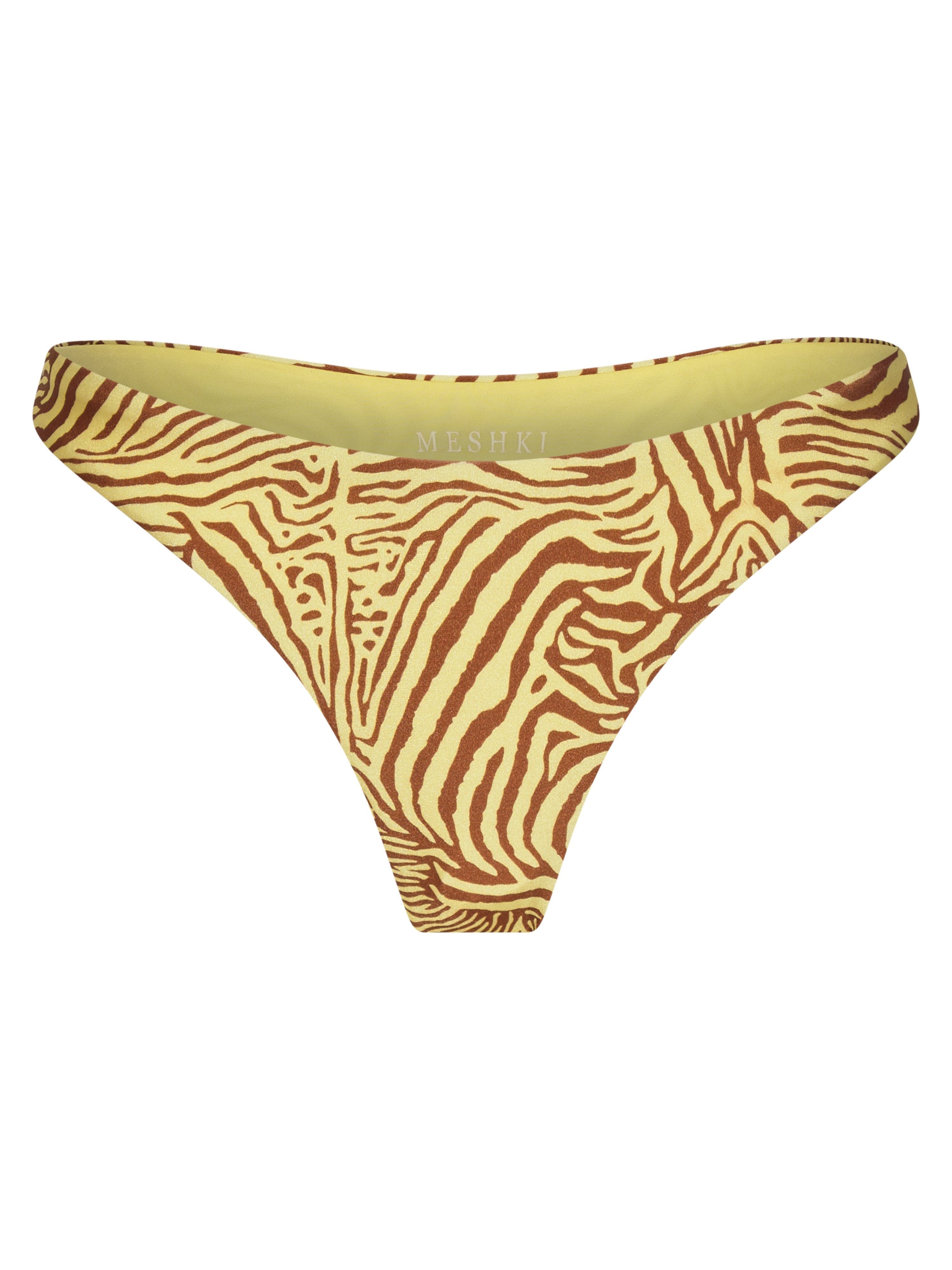 Bambi Cheeky Cut Bikini Bottoms - Yellow Zebra sold by Meshki product image thumbnail 9