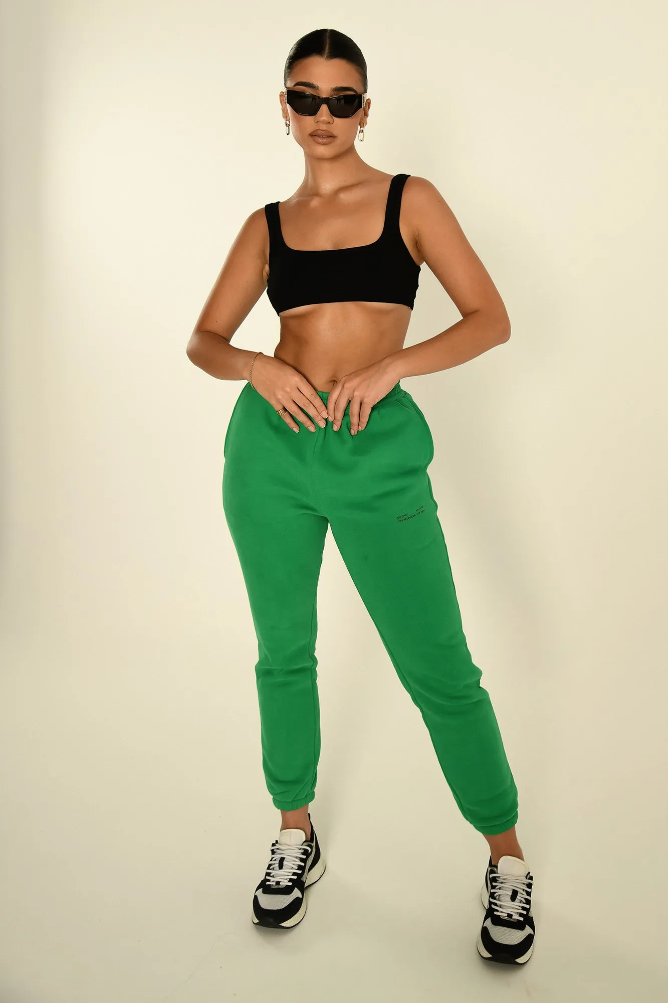 Camille Oversized Fleeceback Jogger - Bright Green sold by Meshki product image thumbnail 3