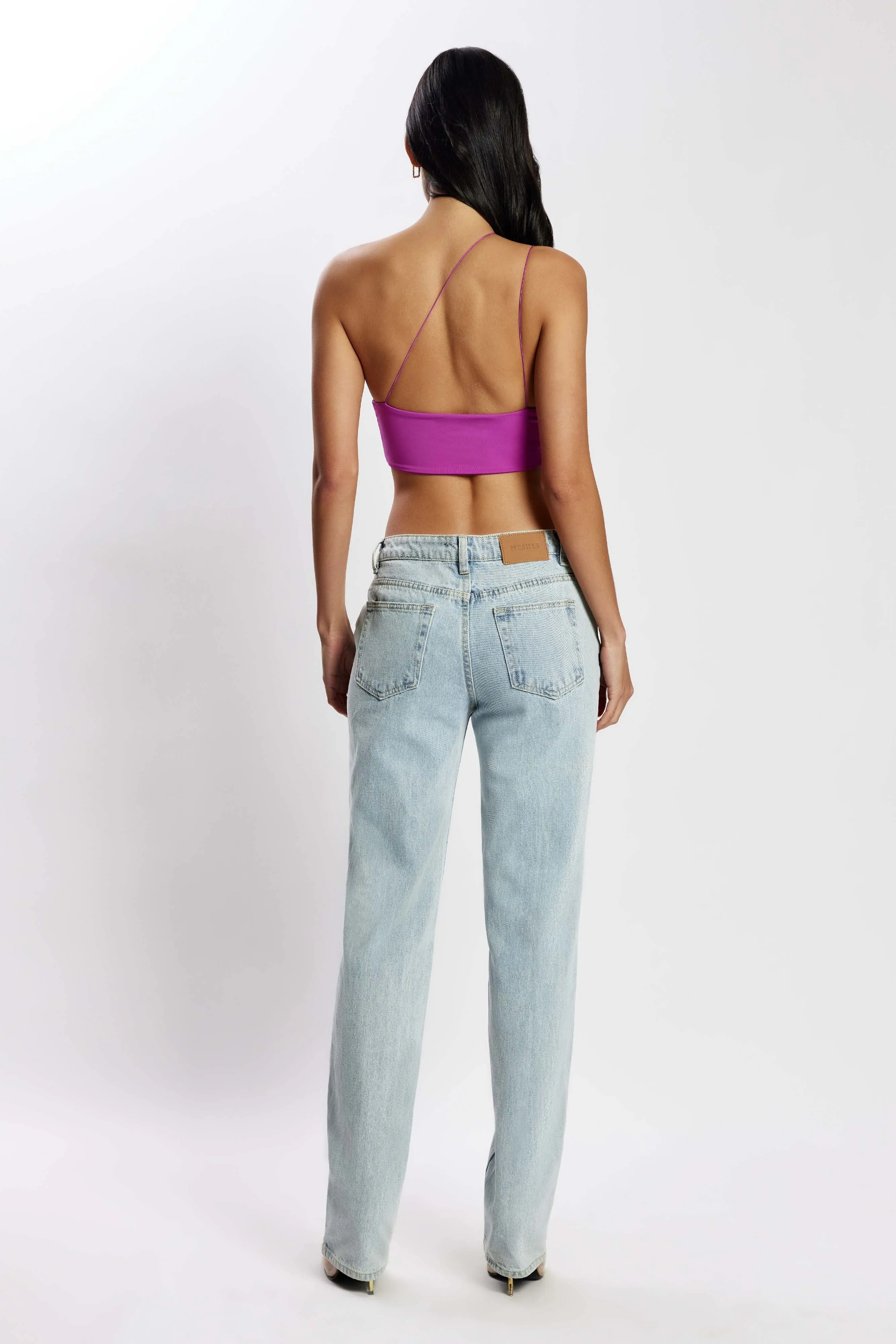 Montana Ruched Cut Out Crop Top - Violet sold by Meshki product image thumbnail 2