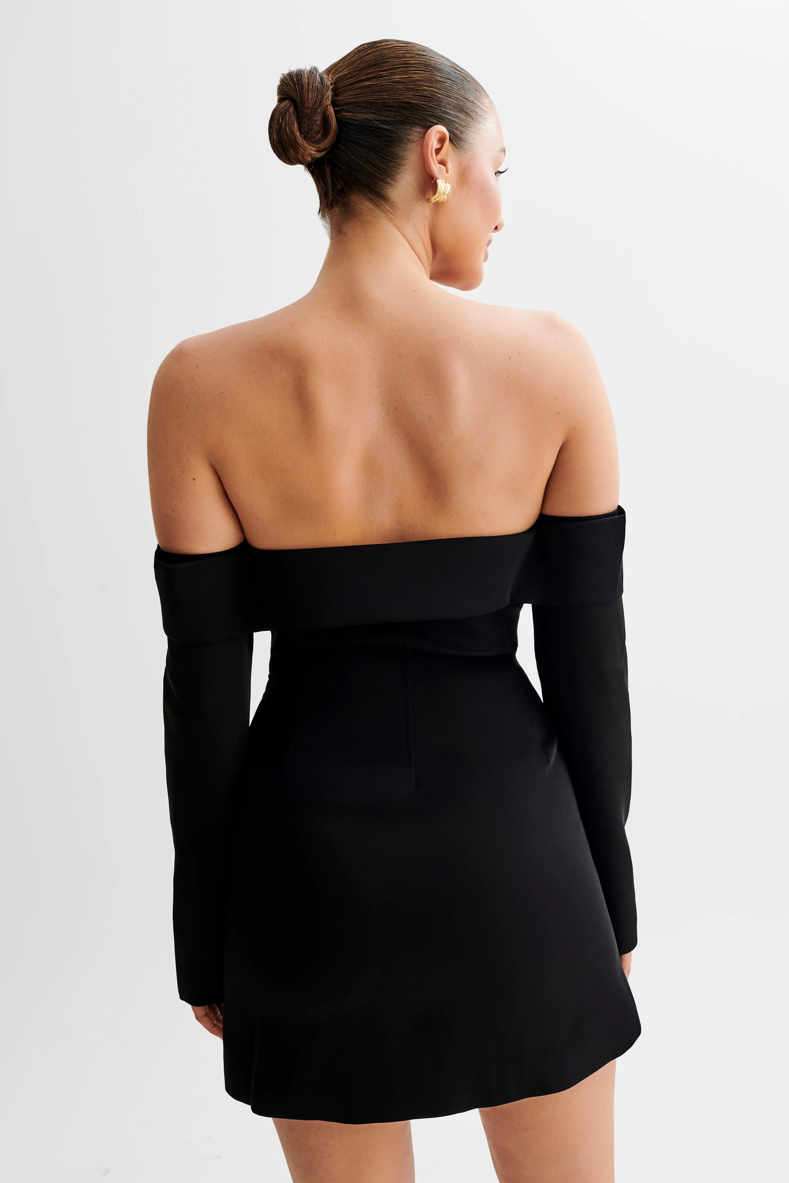 Hugo Suiting Off Shoulder Mini Dress - Black sold by Meshki product image thumbnail 3