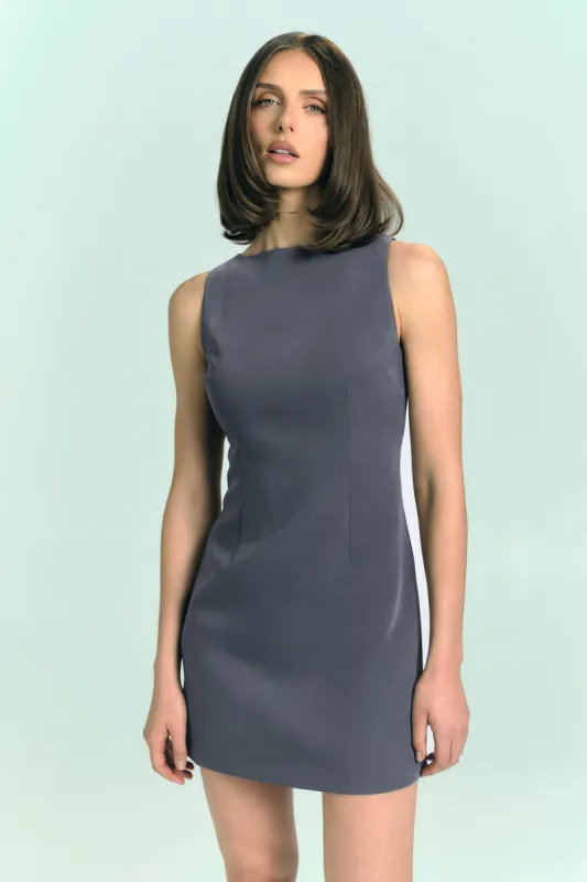Angela Suiting Mini Dress - Charcoal sold by Meshki