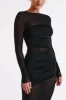 Kate Mesh And Nylon Maxi Dress - Black sold by Meshki