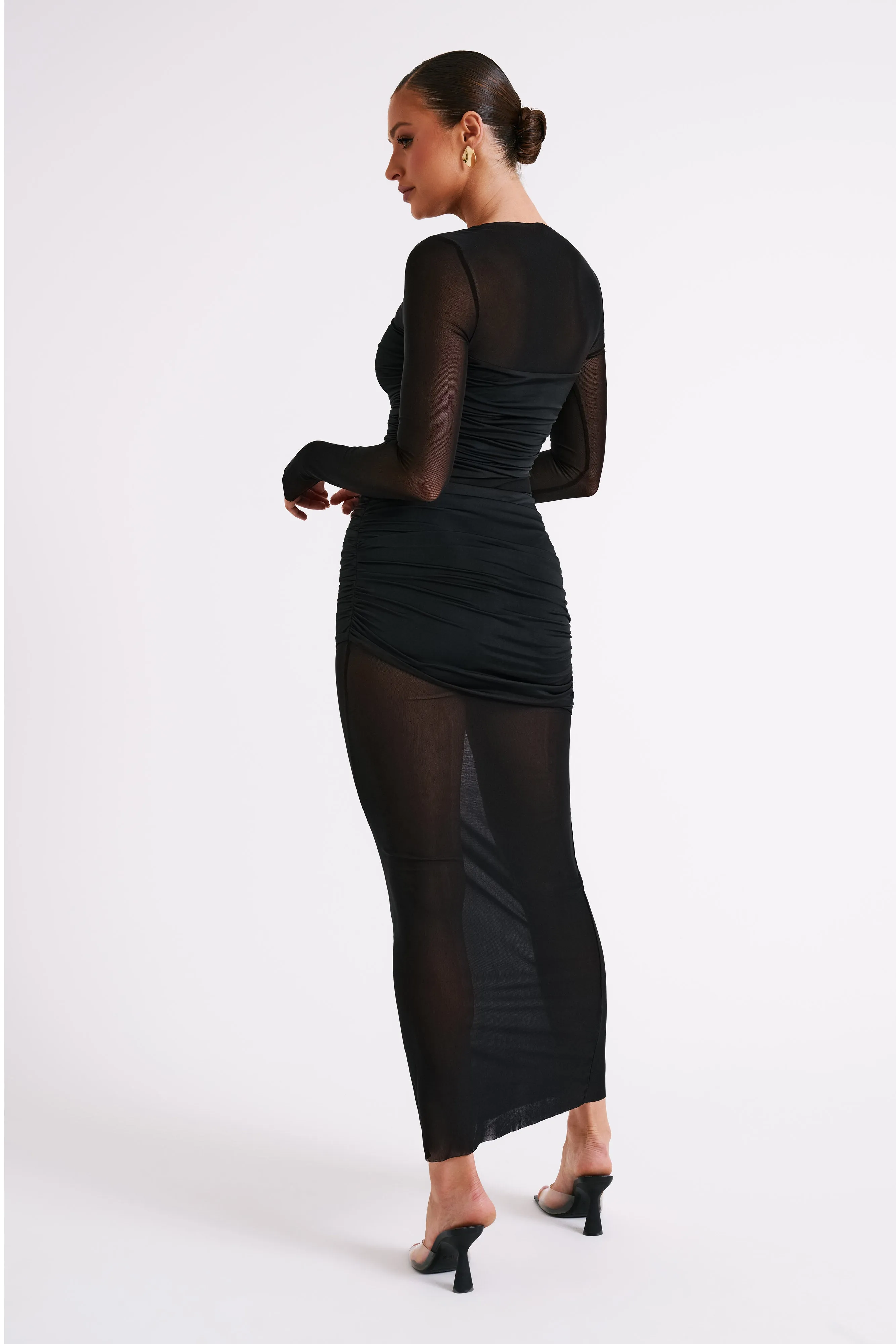 Kate Mesh And Nylon Maxi Dress - Black sold by Meshki product image thumbnail 3