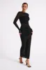 Kate Mesh And Nylon Maxi Dress - Black sold by Meshki