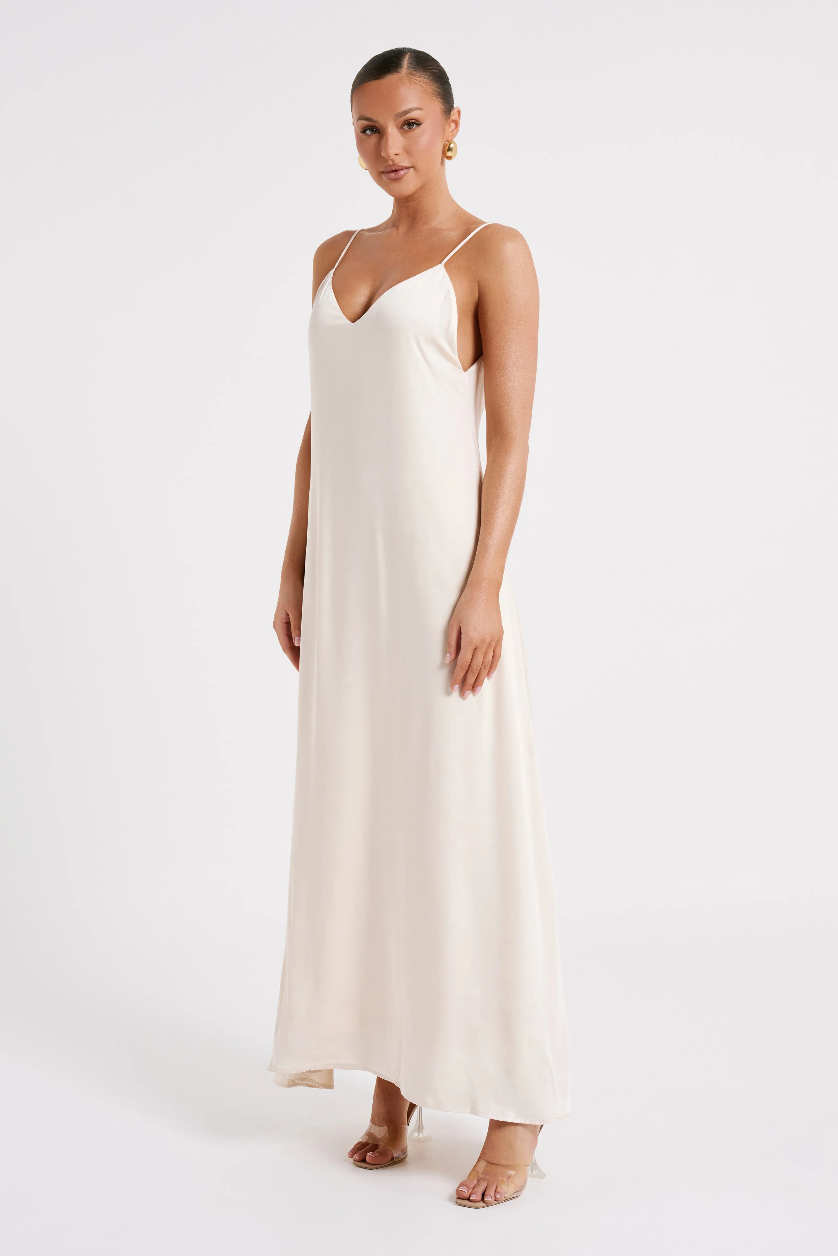 Beatrice Flowy Maxi Dress - Sand sold by Meshki product image thumbnail 4