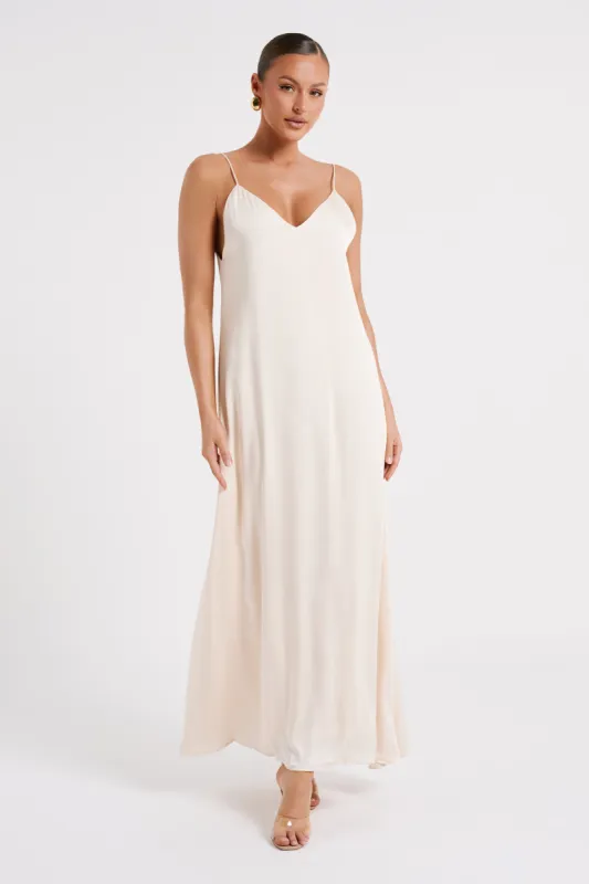 Beatrice Flowy Maxi Dress - Sand made by Meshki