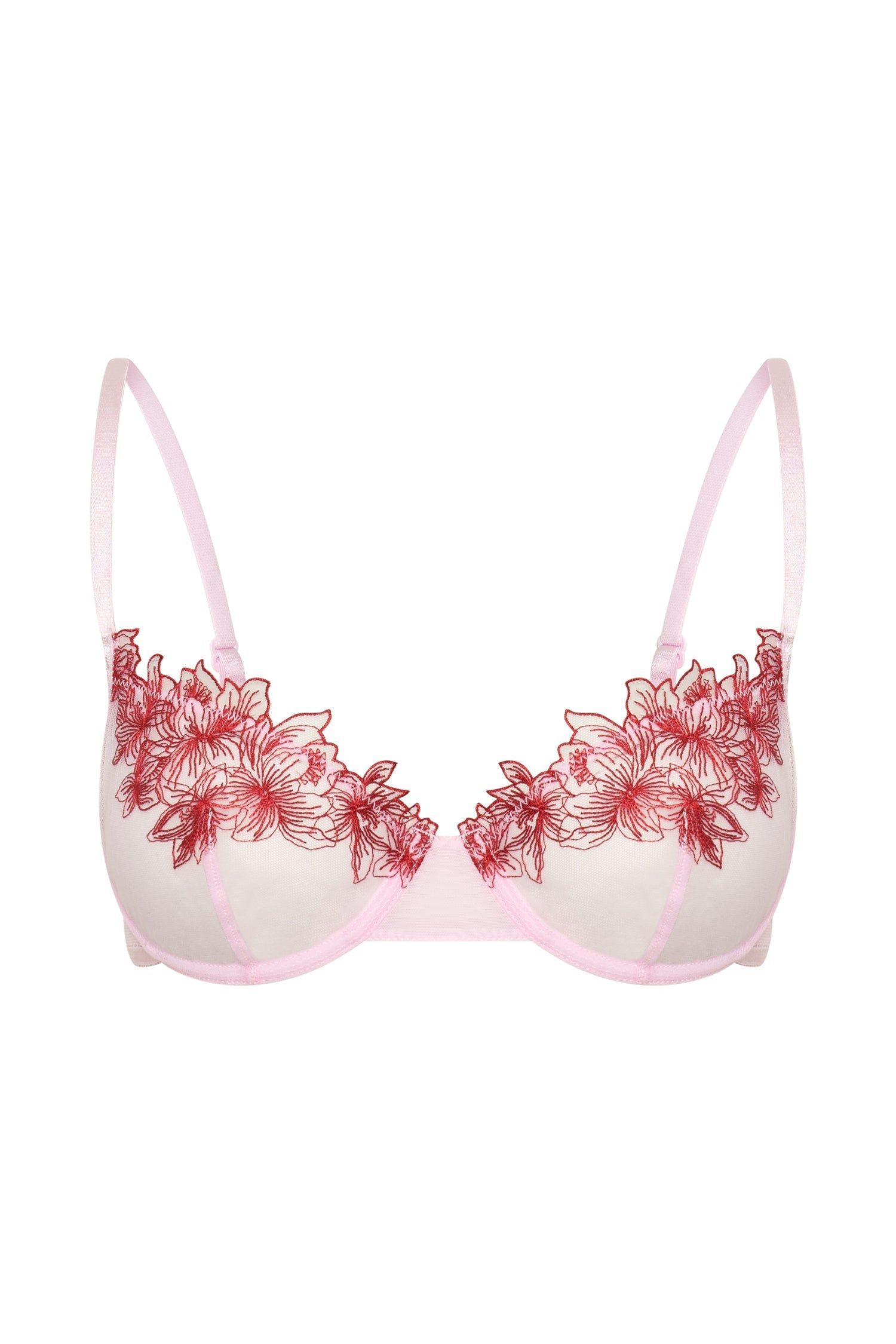 Tillie Embroidery Demi Bra - Pink sold by Meshki product image thumbnail 7