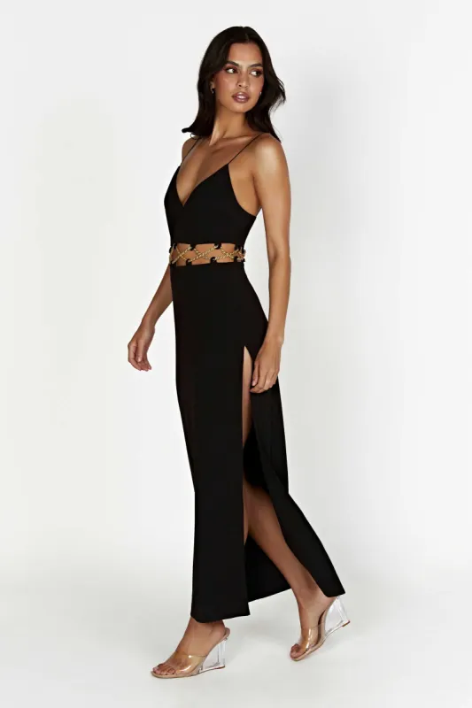 Jacqueline Chain Maxi Dress - Black sold by Meshki