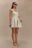 Jennifer Boucle Mini Dress - Ivory sold by Meshki