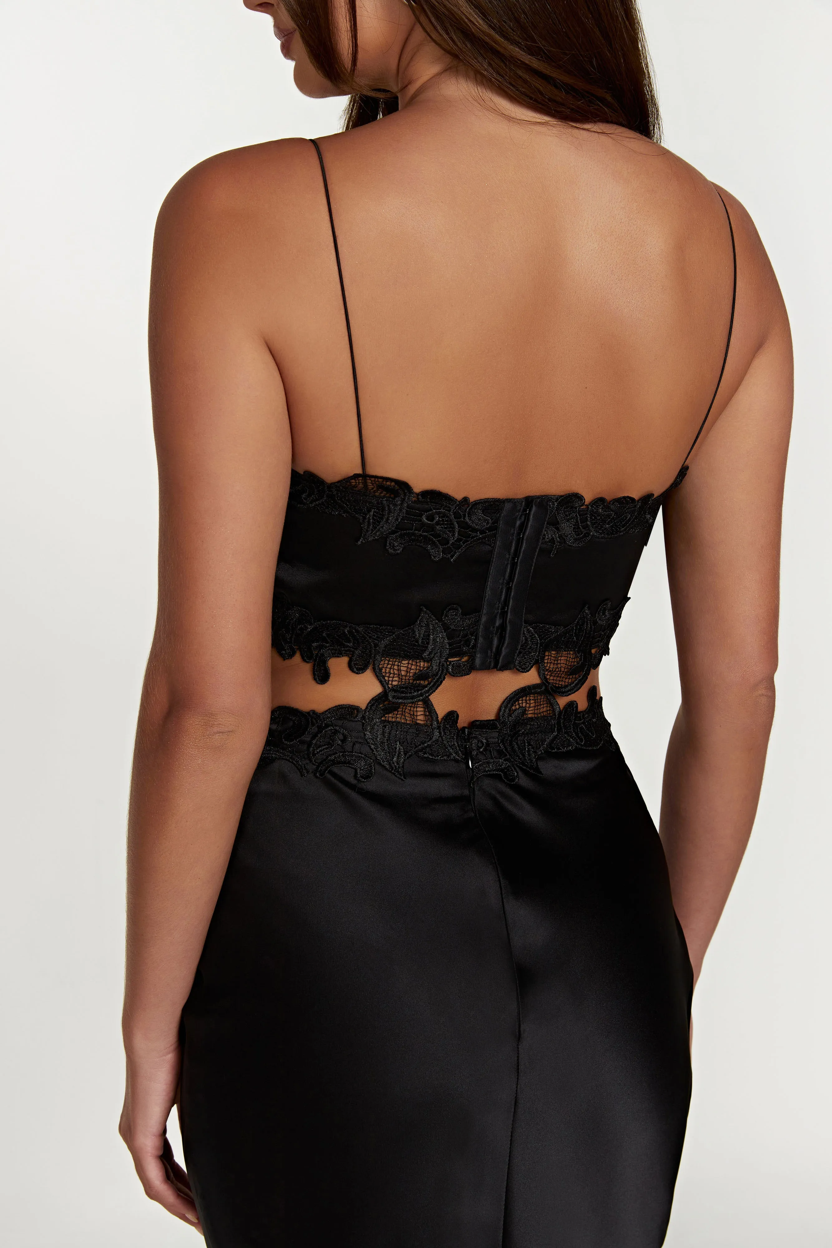 Anika Micro Crop Top With Lace - Black sold by Meshki product image thumbnail 2