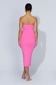 Cassidy Strapless Midi Dress - Bubblegum Pink sold by Meshki