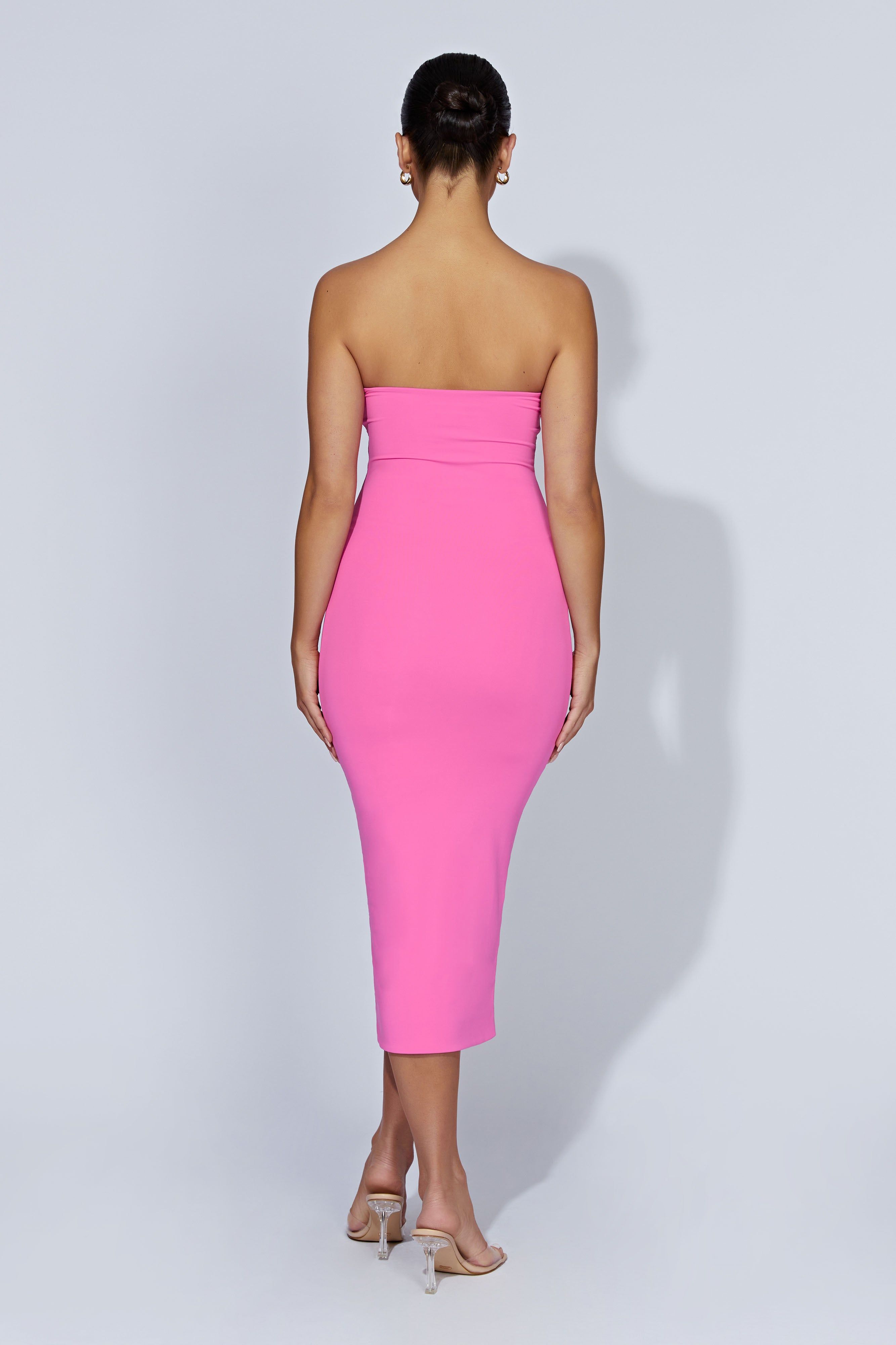 Cassidy Strapless Midi Dress - Bubblegum Pink sold by Meshki product image thumbnail 2