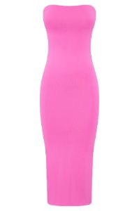 Cassidy Strapless Midi Dress - Bubblegum Pink sold by Meshki