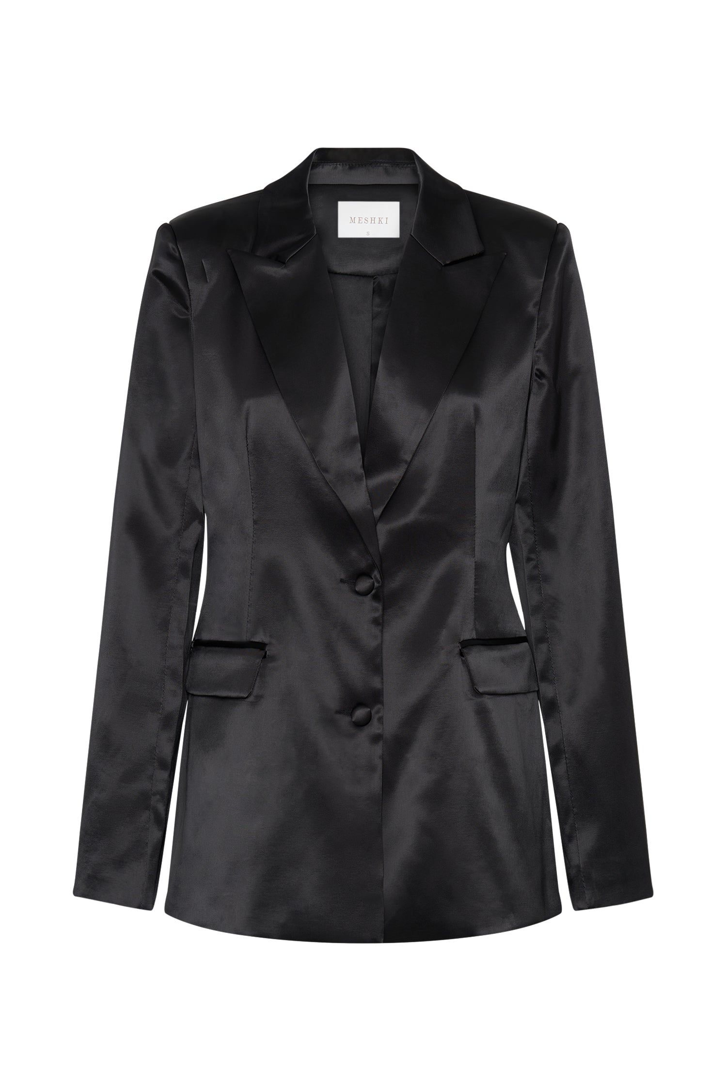 Maeva Satin Blazer - Black sold by Meshki product image thumbnail 7