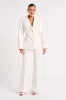Loretta Fit & Flare Tailored Pant - Ivory sold by Meshki