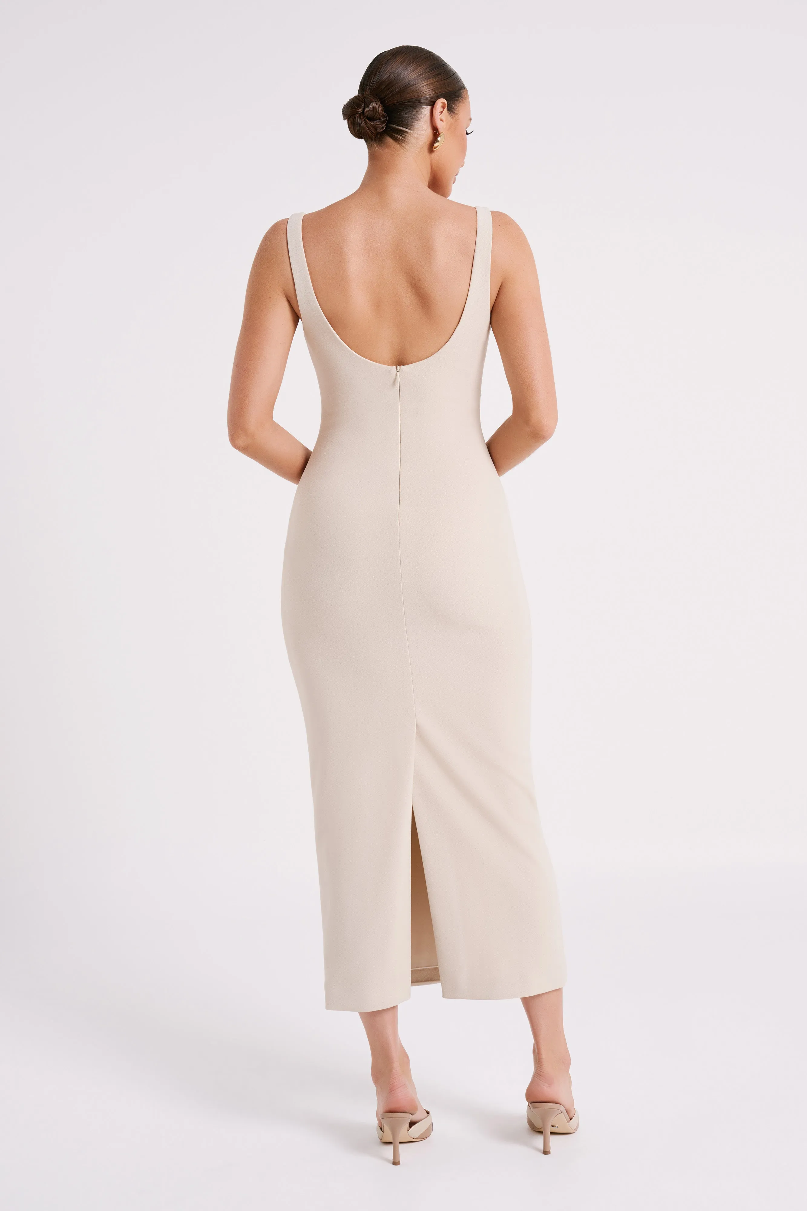 Dimi Scoop Neck Midi Dress - Cream sold by Meshki product image thumbnail 3