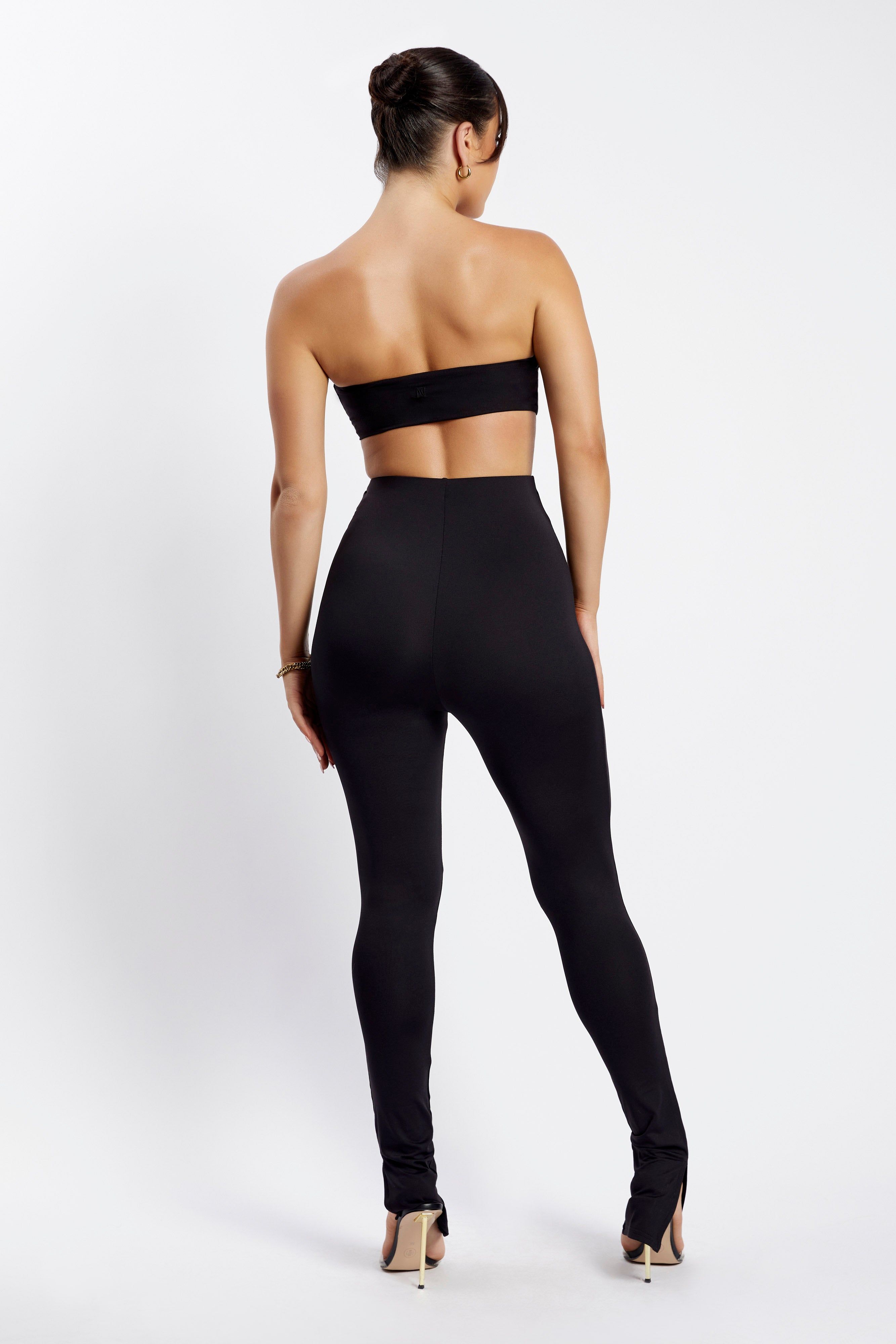 Michelle Side Split Leggings - Black sold by Meshki product image thumbnail 7