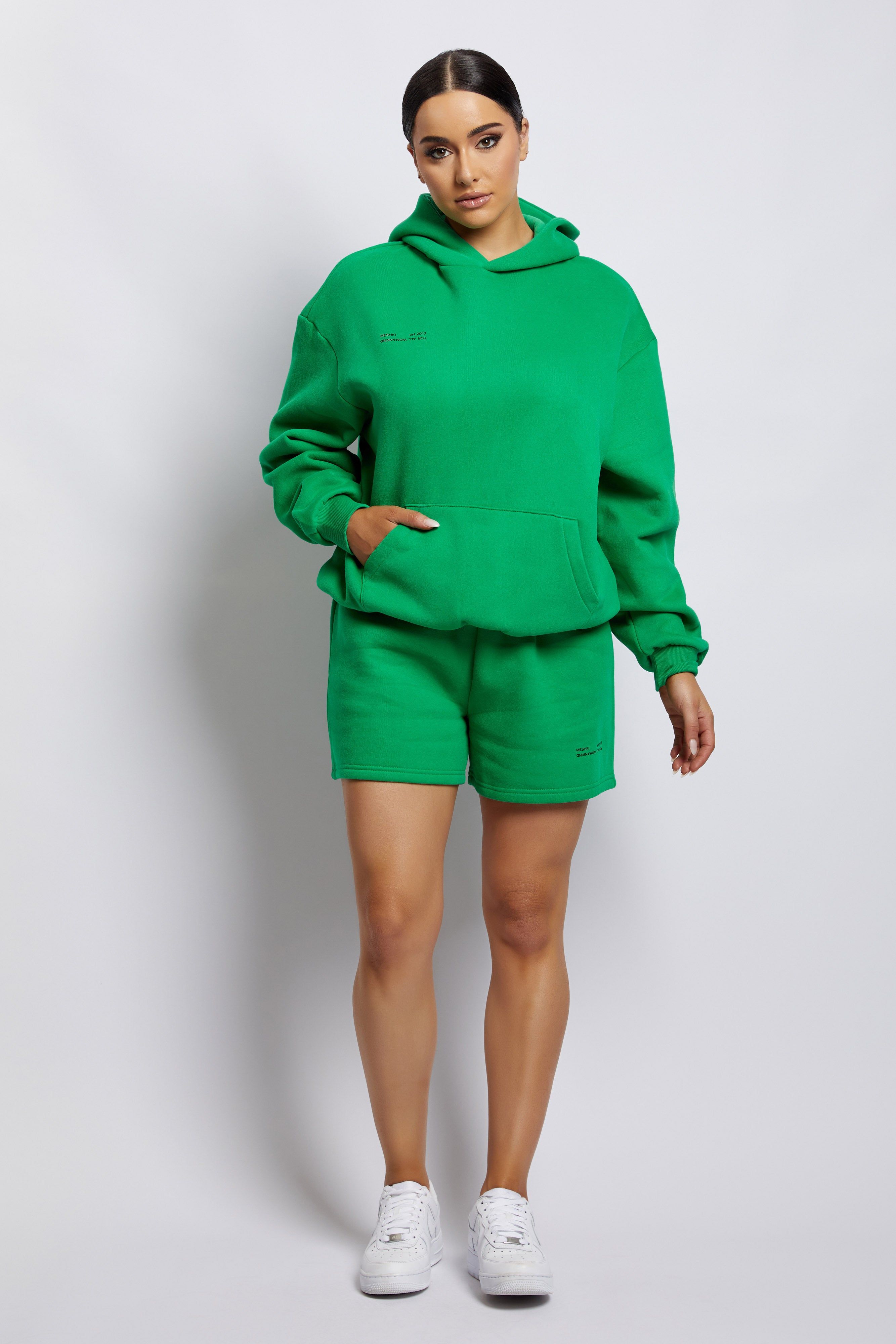 Bree Oversized Fleeceback Hoodie - Bright Green sold by Meshki product image thumbnail 8