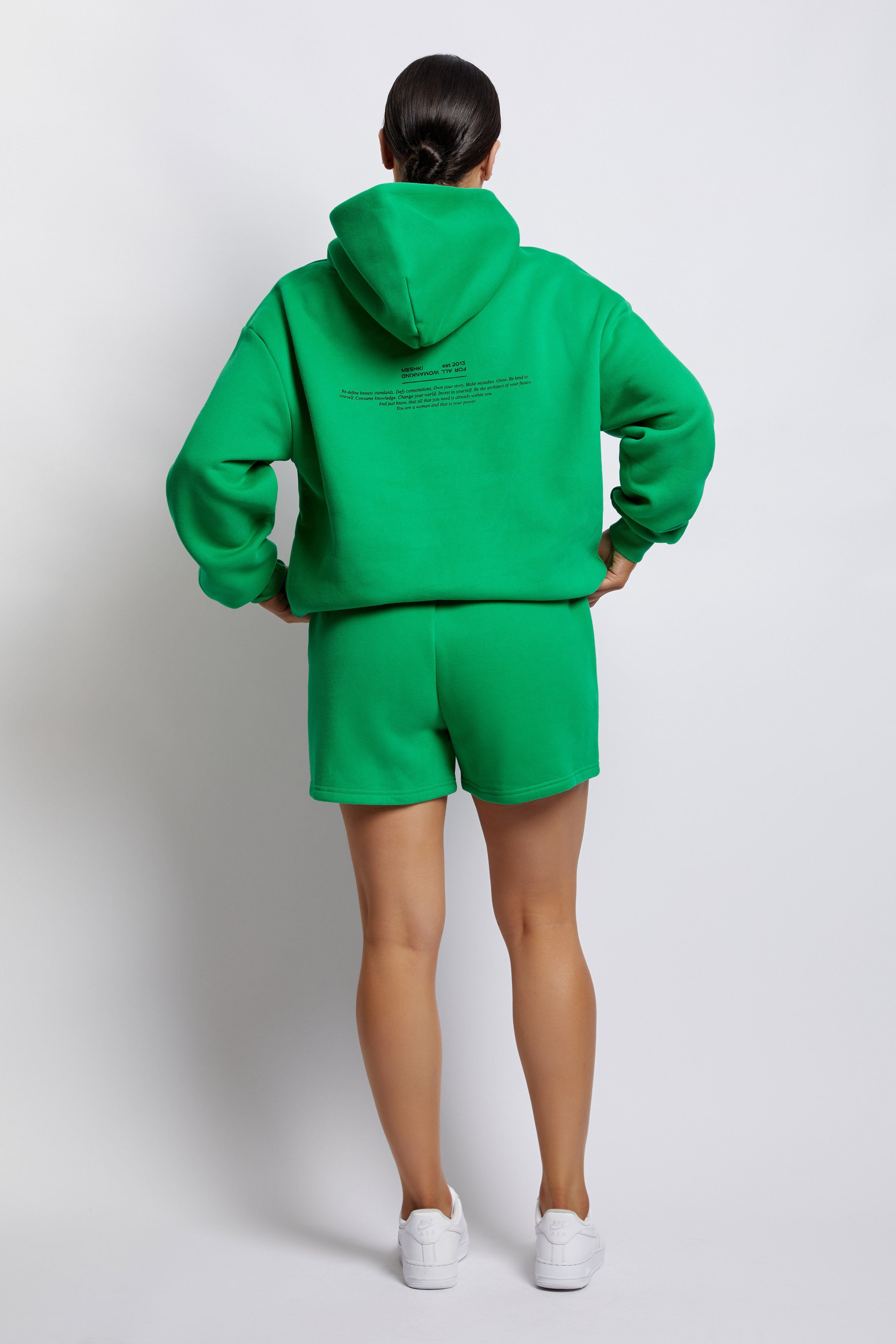 Bree Oversized Fleeceback Hoodie - Bright Green sold by Meshki product image thumbnail 12