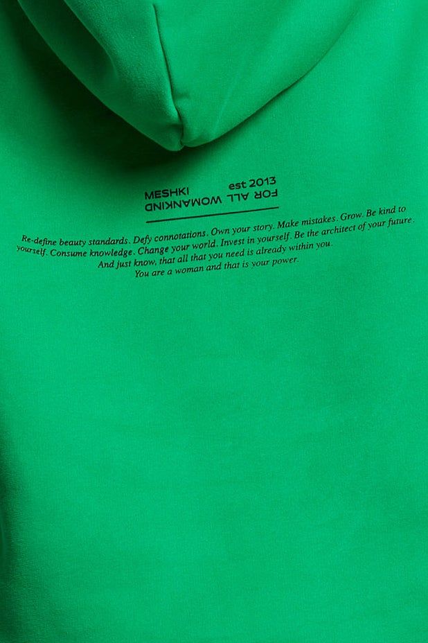 Bree Oversized Fleeceback Hoodie - Bright Green sold by Meshki product image thumbnail 13