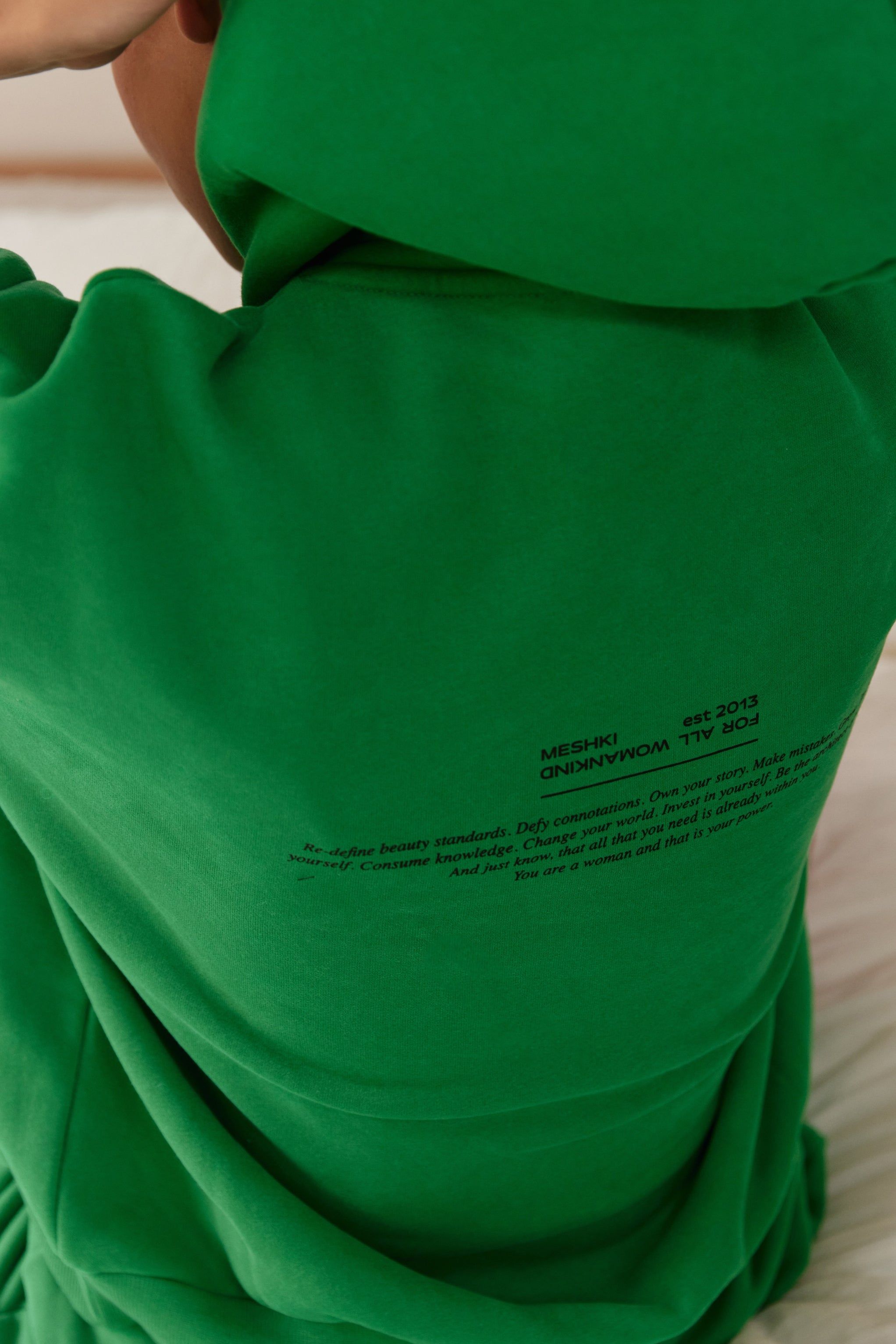 Bree Oversized Fleeceback Hoodie - Bright Green sold by Meshki product image thumbnail 5