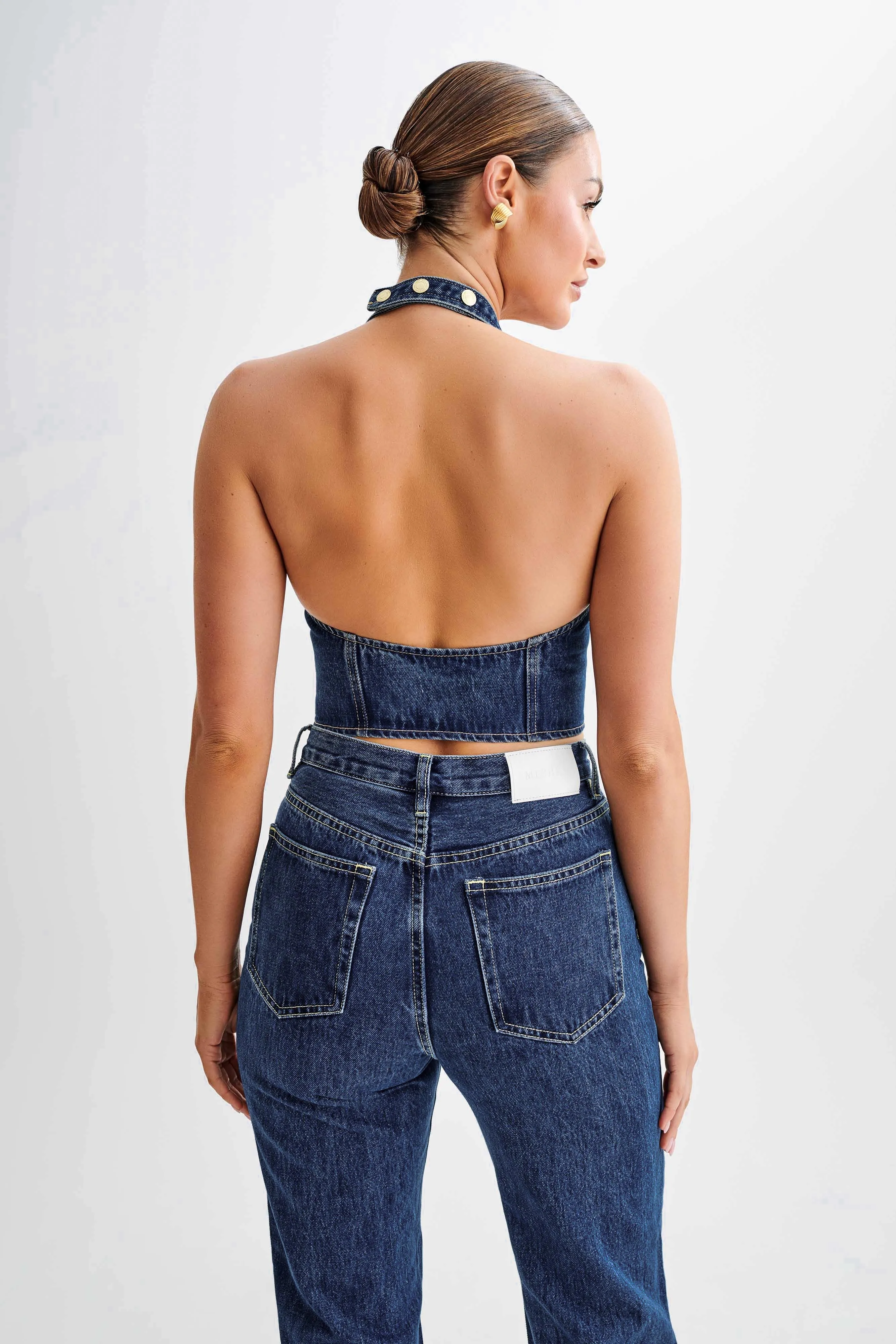 Kieryn Denim Vest - Dark Blue sold by Meshki product image thumbnail 2